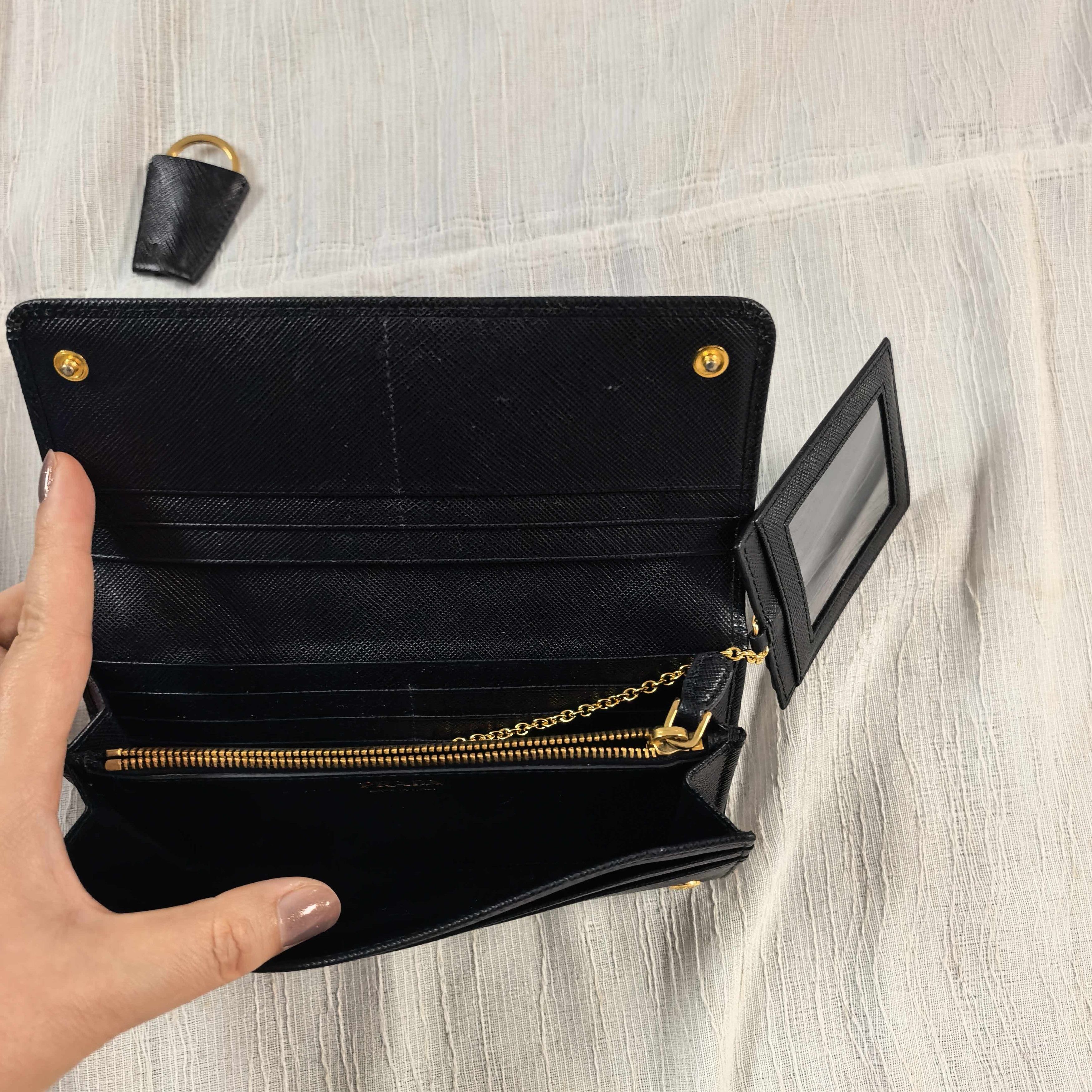 Prada Prada Saffiano Leather Flap Wallet Size ONE SIZE - 5 Thumbnail