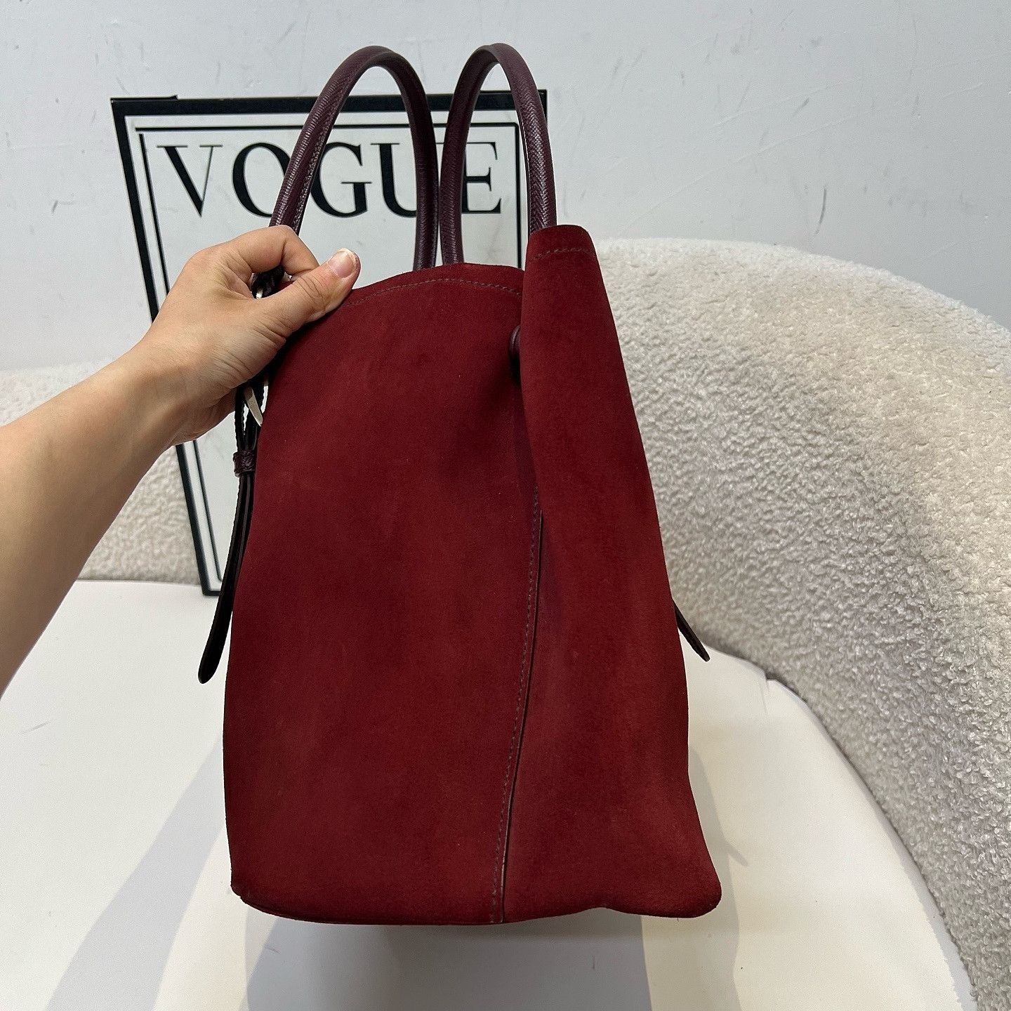 Prada Prada Suede Triangle Logo Tote Bag Size ONE SIZE - 10 Thumbnail