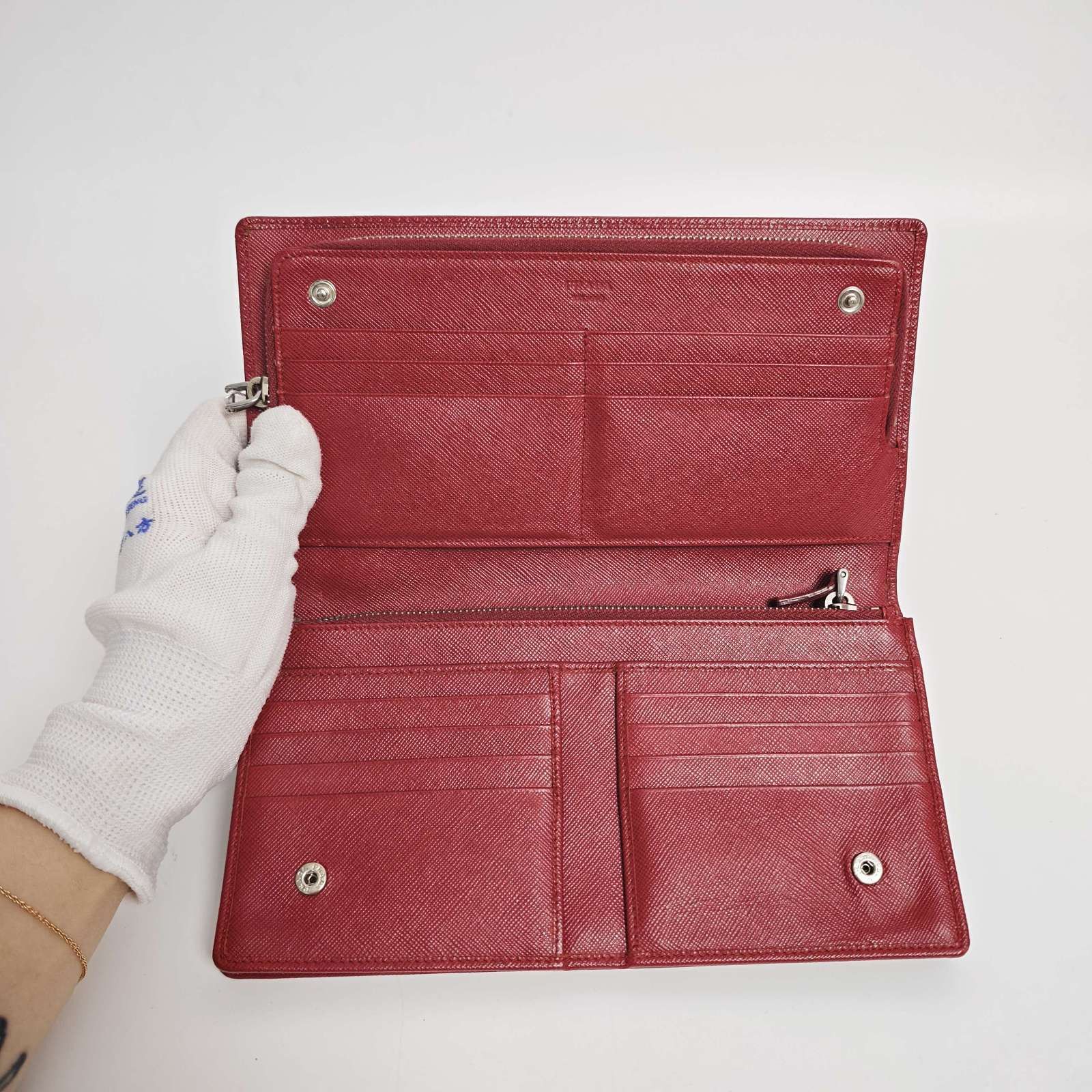 Prada Prada Saffiano Leather Long Wallet ONE SIZE Size ONE SIZE - 9 Thumbnail