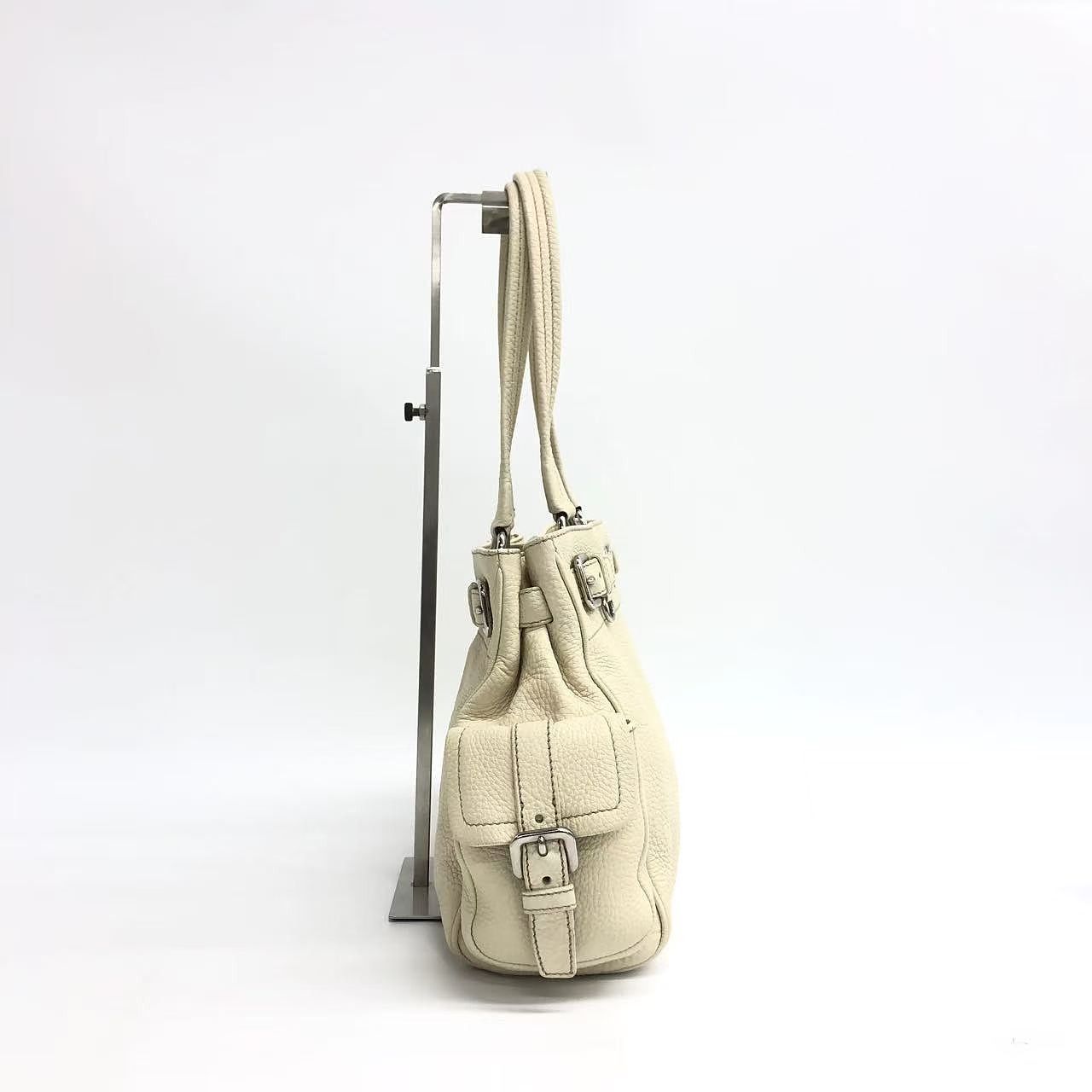Prada Prada Pebble Leather Logo Handle Bag Size ONE SIZE - 6 Thumbnail