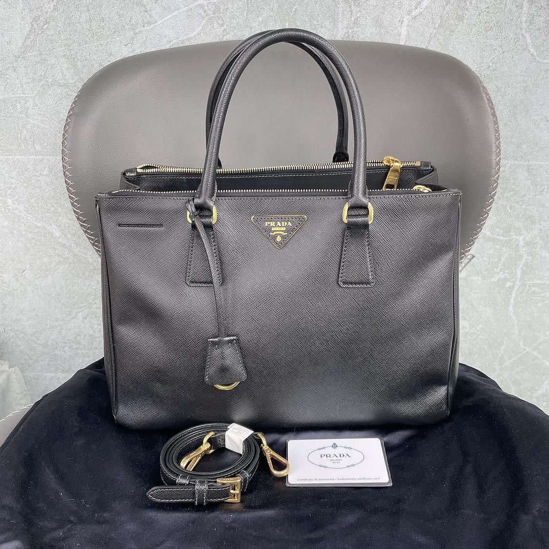 Prada Prada Saffiano Leather Handle Bag Size ONE SIZE - 2 Thumbnail