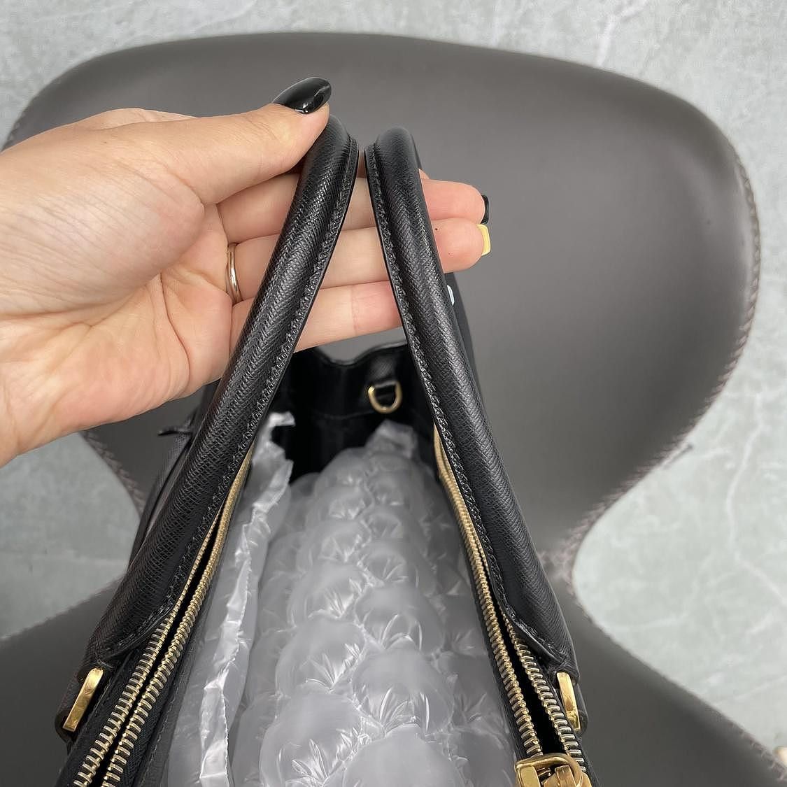 Prada Prada Saffiano Leather Handle Bag Size ONE SIZE - 16 Thumbnail