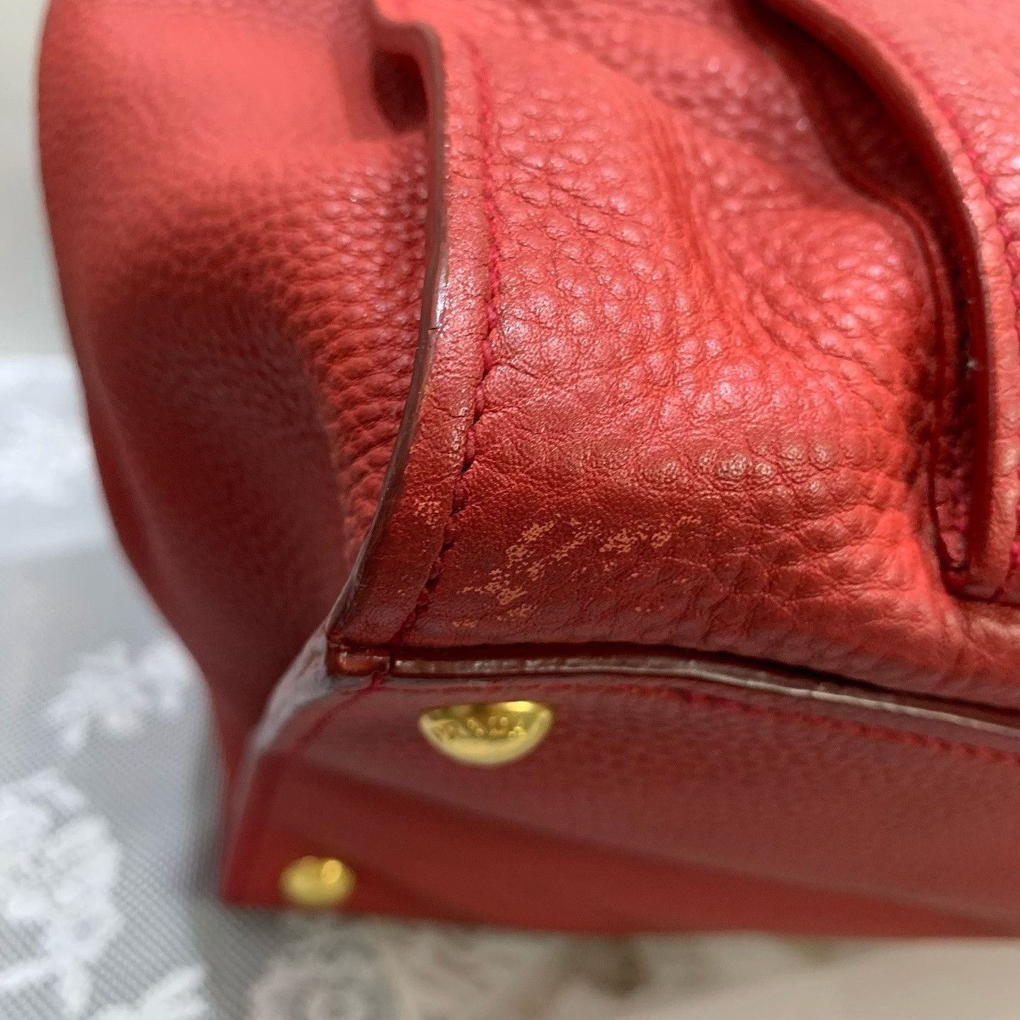 Prada Prada Red Leather Tote Bag Size ONE SIZE - 13 Thumbnail