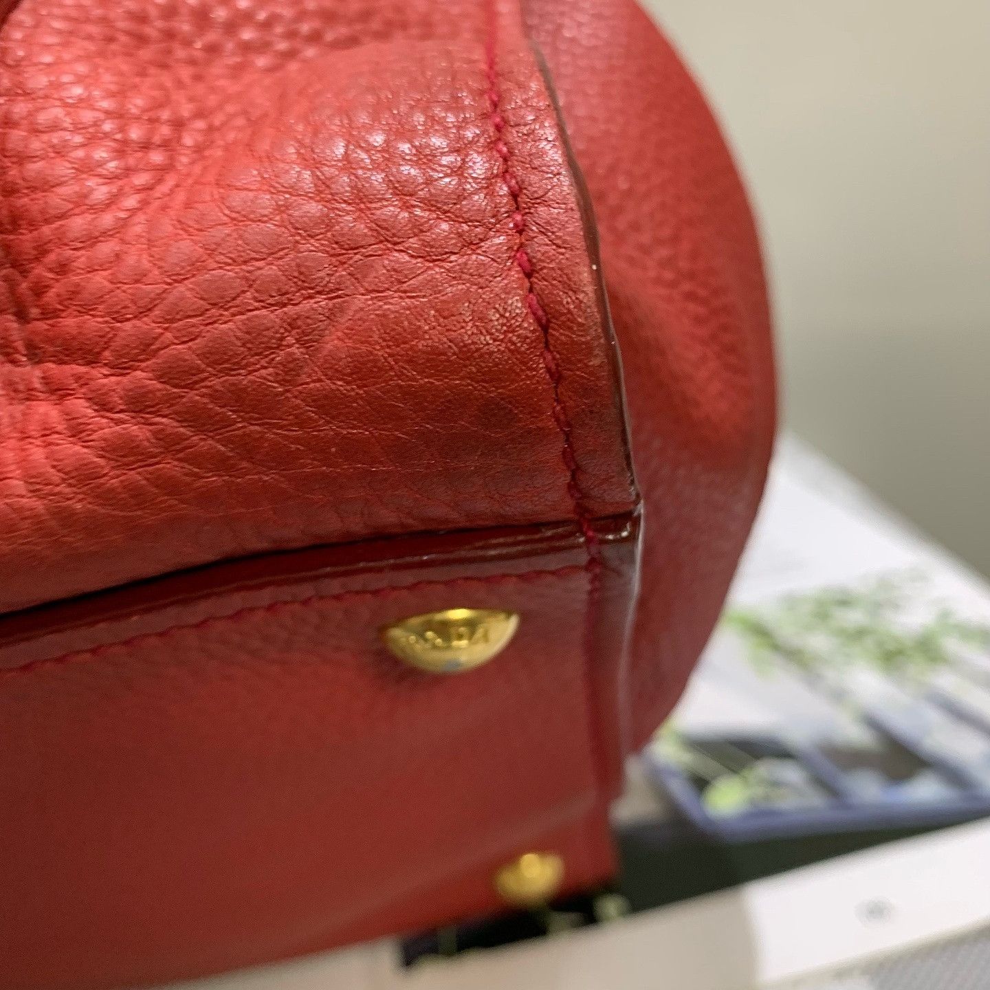 Prada Prada Red Leather Tote Bag Size ONE SIZE - 12 Thumbnail