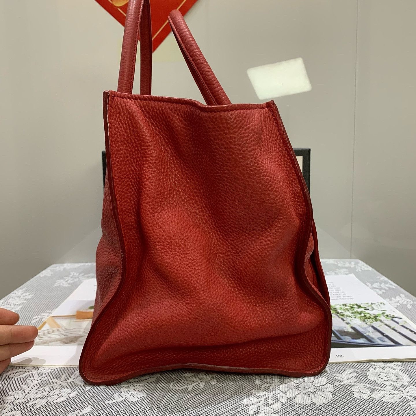 Prada Prada Red Leather Tote Bag Size ONE SIZE - 6 Thumbnail