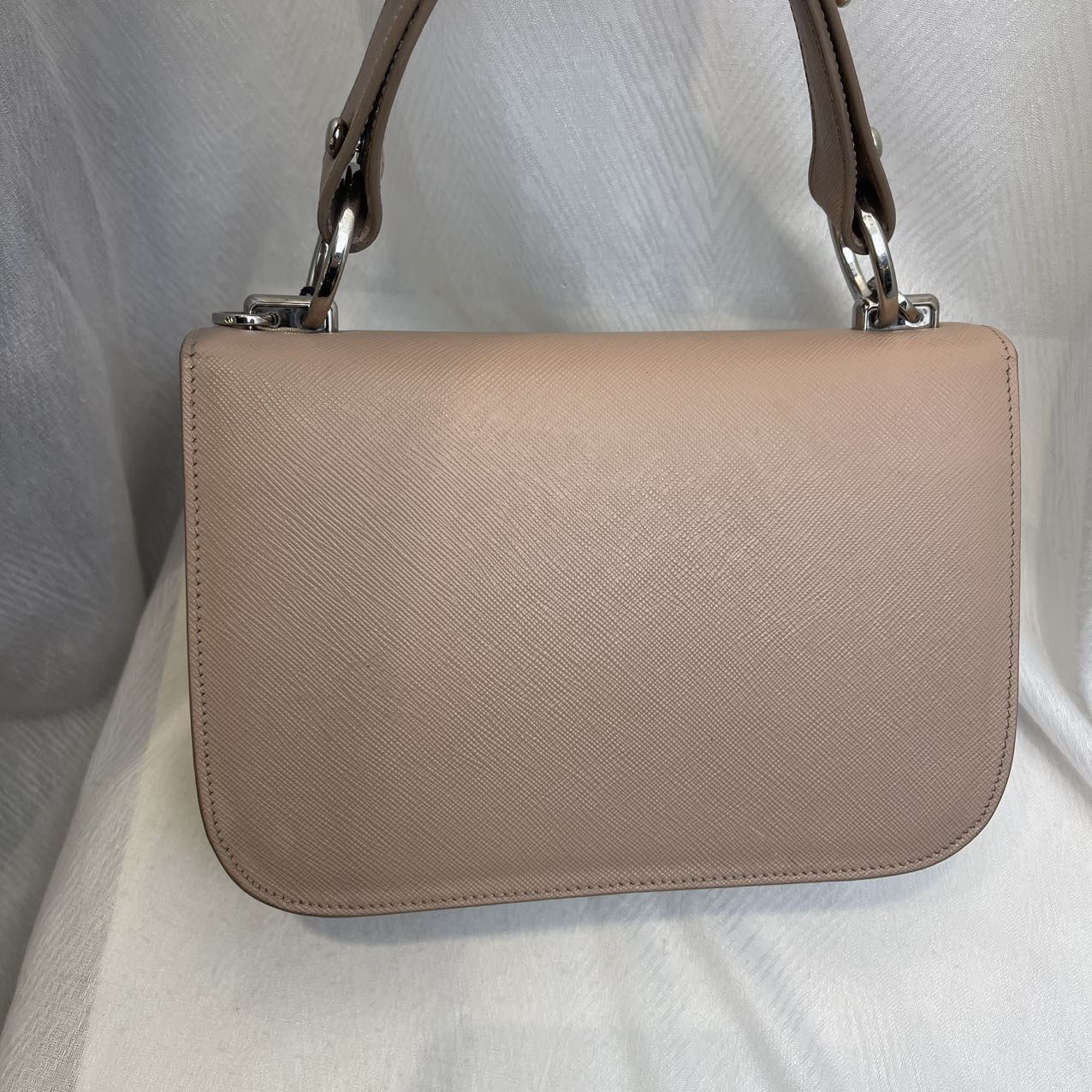 Prada Prada Pink Saffiano Leather Handle Bag One Size Size ONE SIZE - 3 Thumbnail