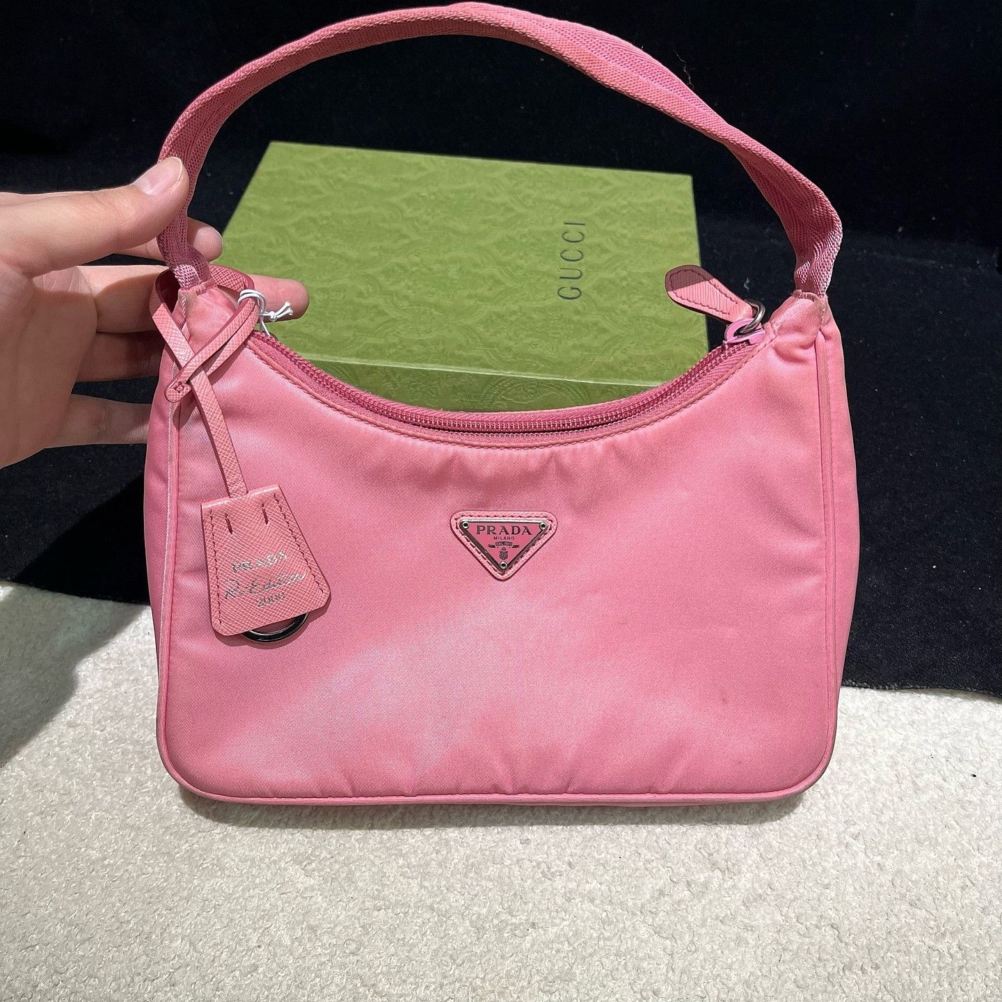 Prada Prada Re-Edition 2000 Pink Nylon Shoulder Bag Size ONE SIZE - 2 Thumbnail