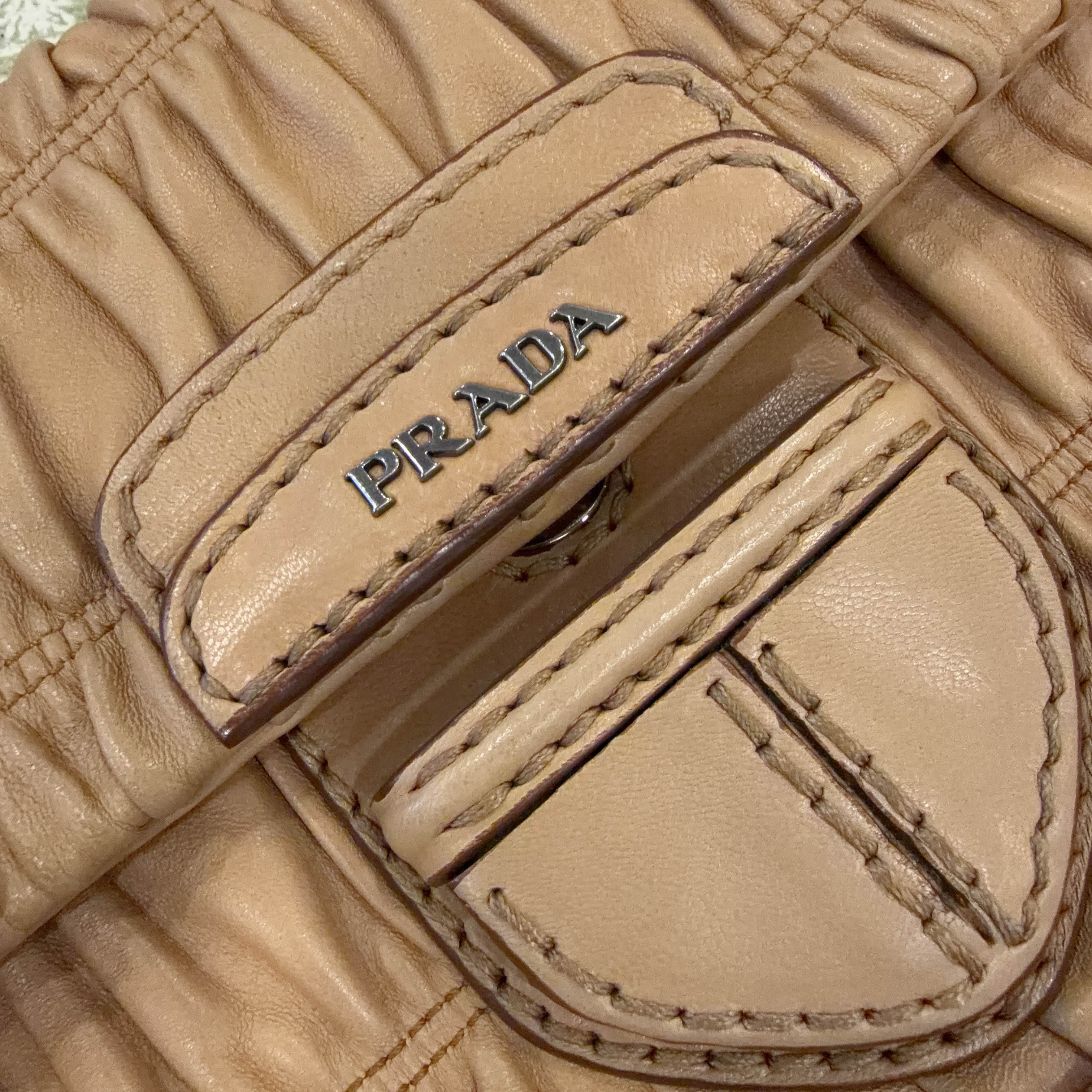 Prada Prada Ruched Leather Shoulder Bag Size ONE SIZE - 9 Thumbnail