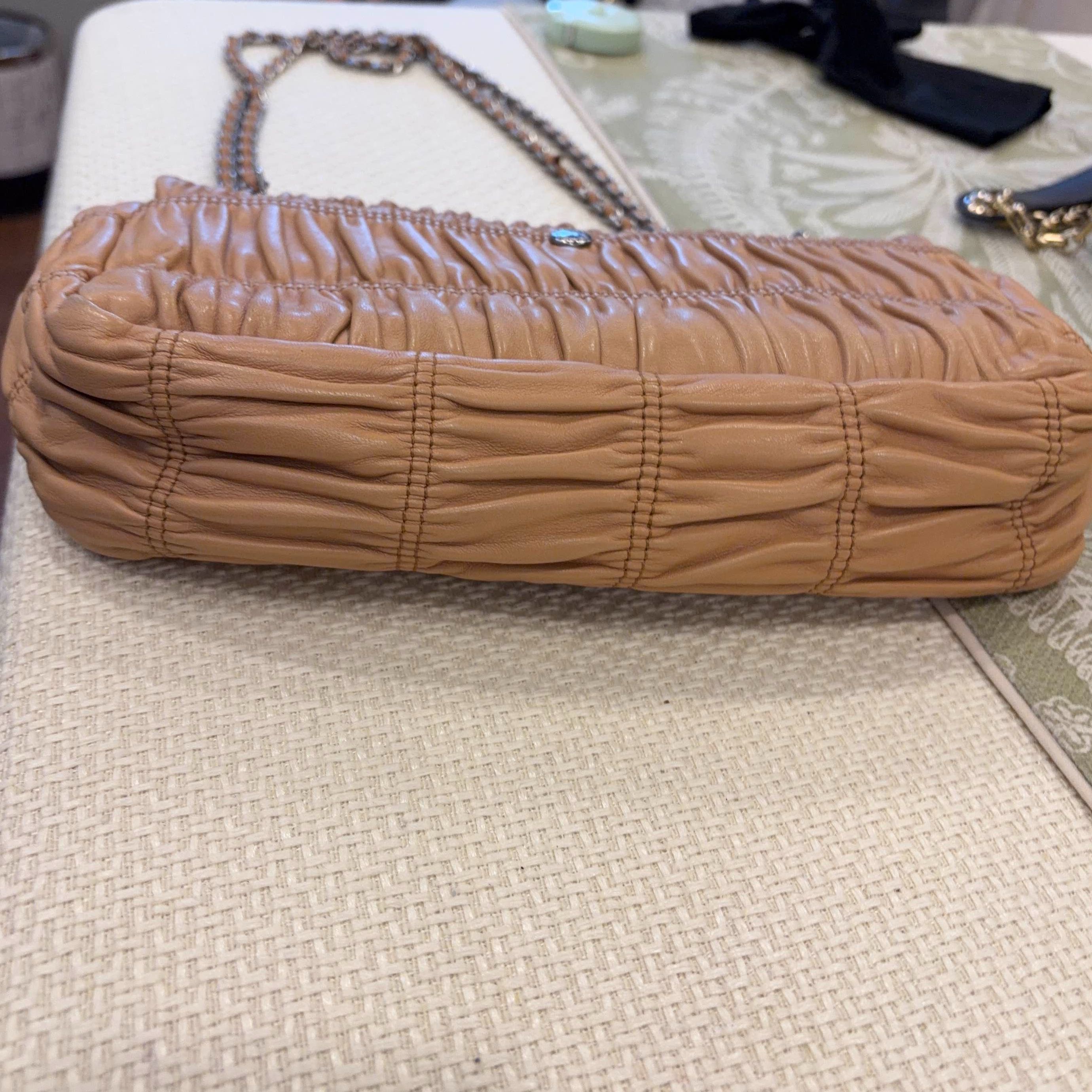 Prada Prada Ruched Leather Shoulder Bag Size ONE SIZE - 4 Thumbnail