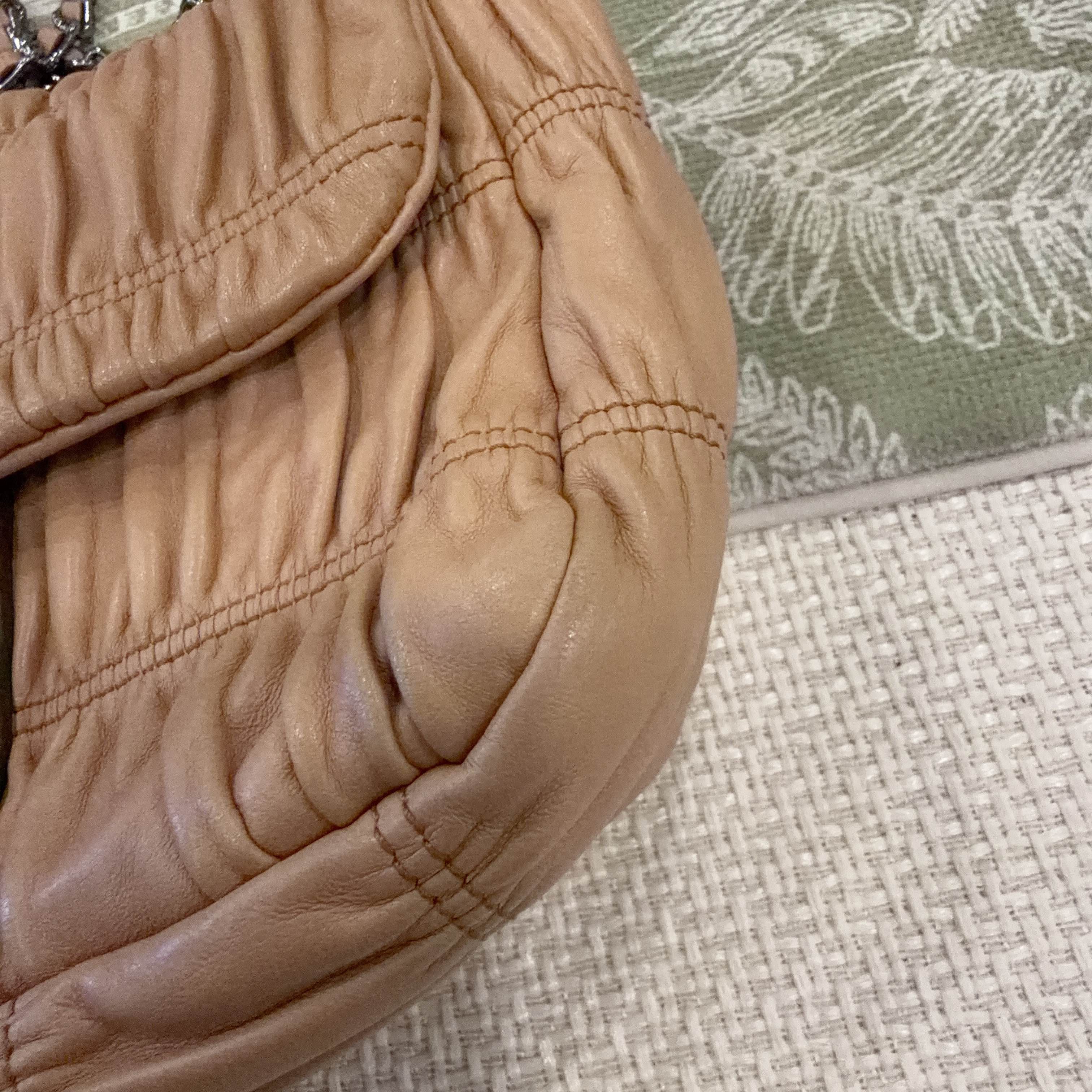 Prada Prada Ruched Leather Shoulder Bag Size ONE SIZE - 8 Thumbnail