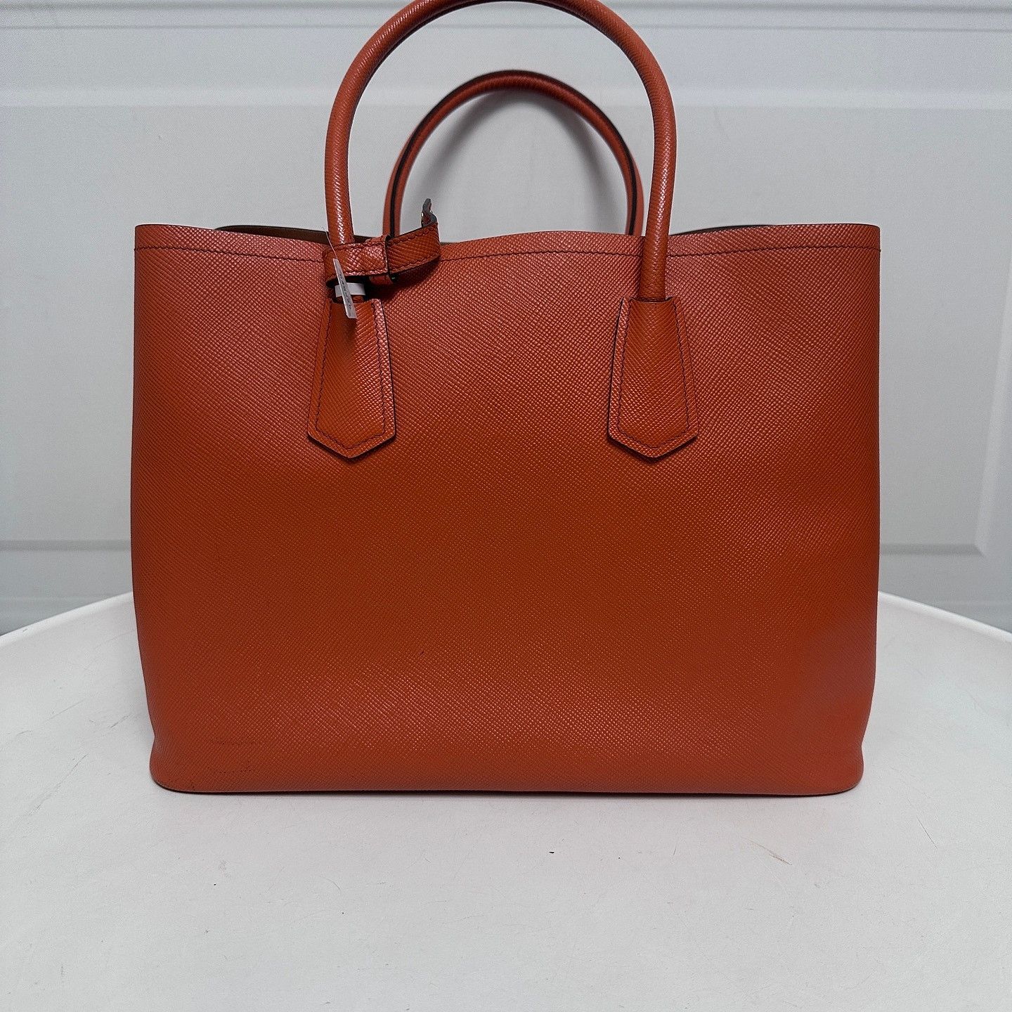 Prada Prada Orange Saffiano Tote Bag Size ONE SIZE - 3 Thumbnail