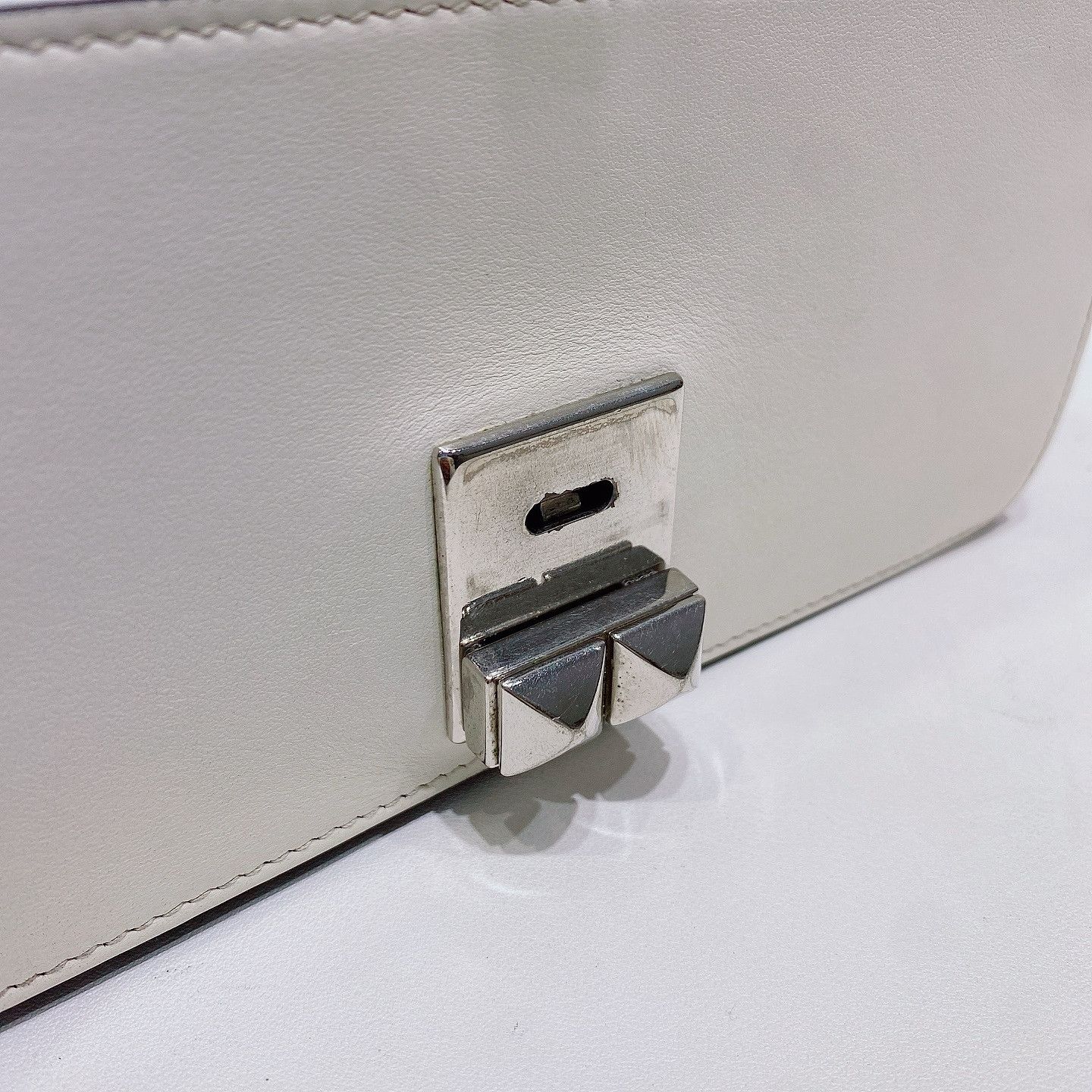 Prada Prada Studded White Shoulder Bag One Size Size ONE SIZE - 13 Thumbnail