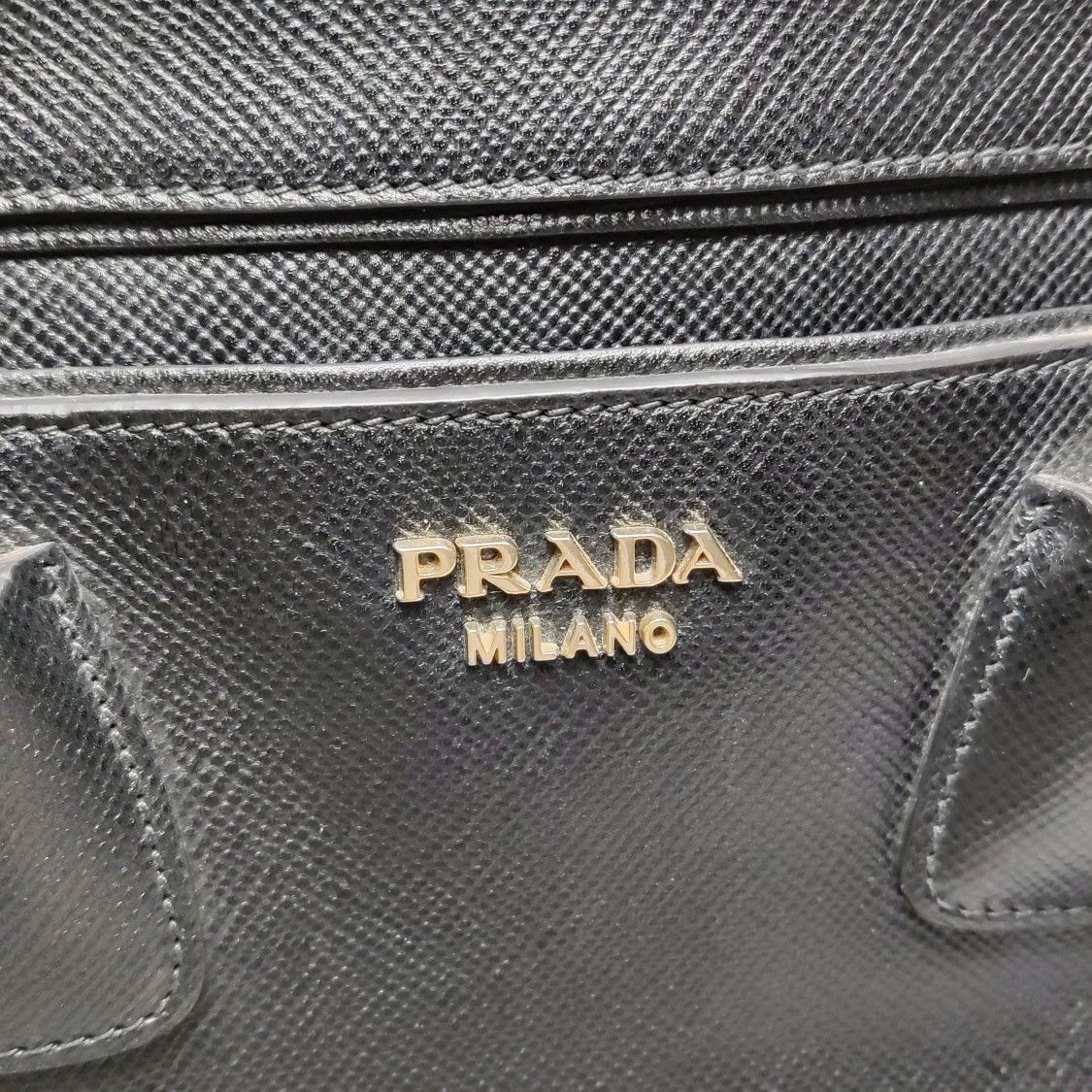 Prada Prada Saffiano Leather Handbag Black ONE SIZE Size ONE SIZE - 8 Thumbnail