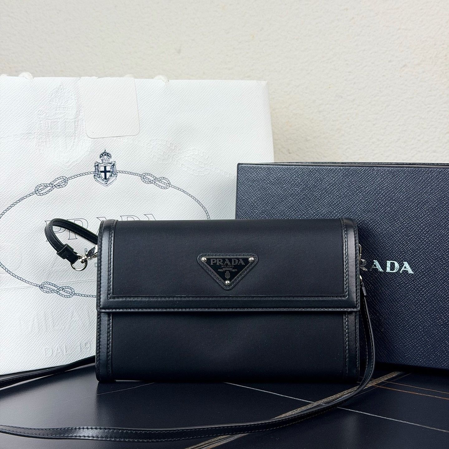 Prada Prada Triangle Logo Nylon Shoulder Bag Size ONE SIZE - 6 Thumbnail
