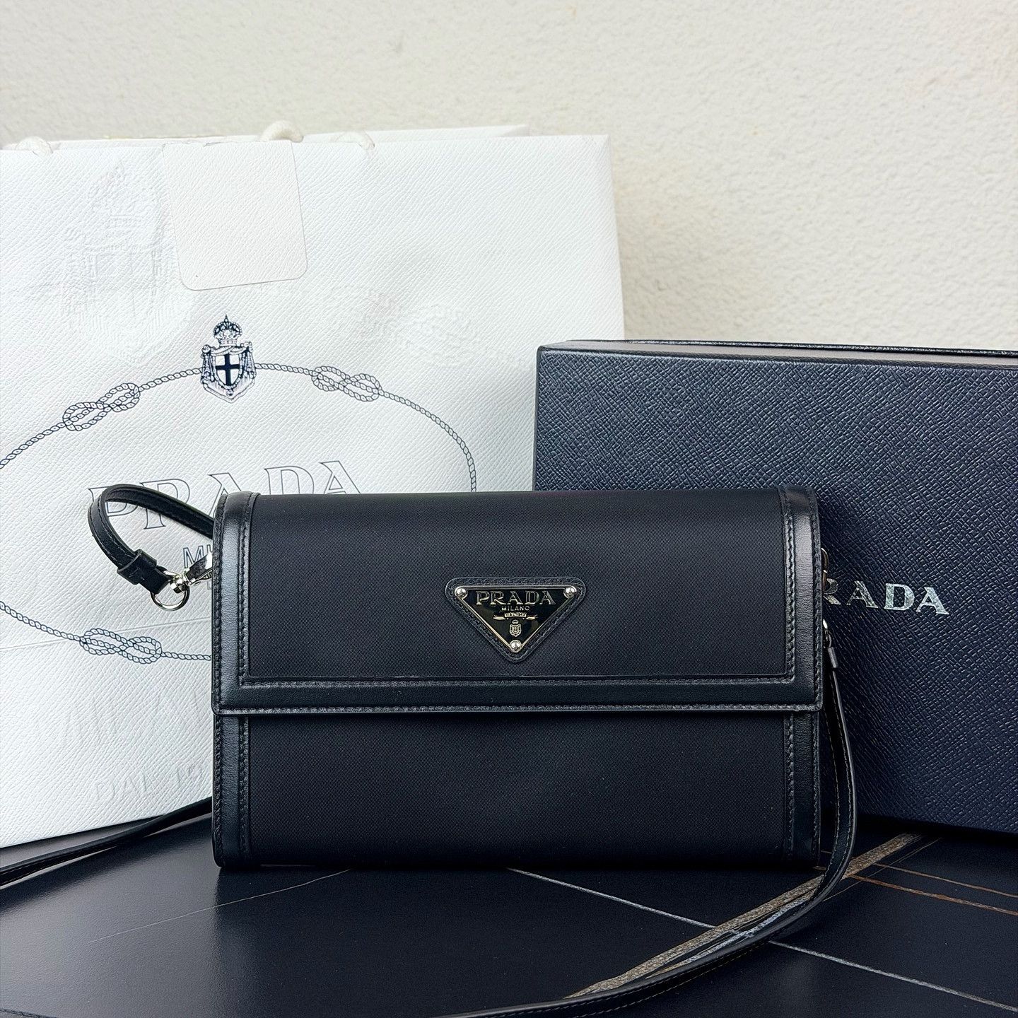 Prada Prada Triangle Logo Nylon Shoulder Bag Size ONE SIZE - 7 Thumbnail