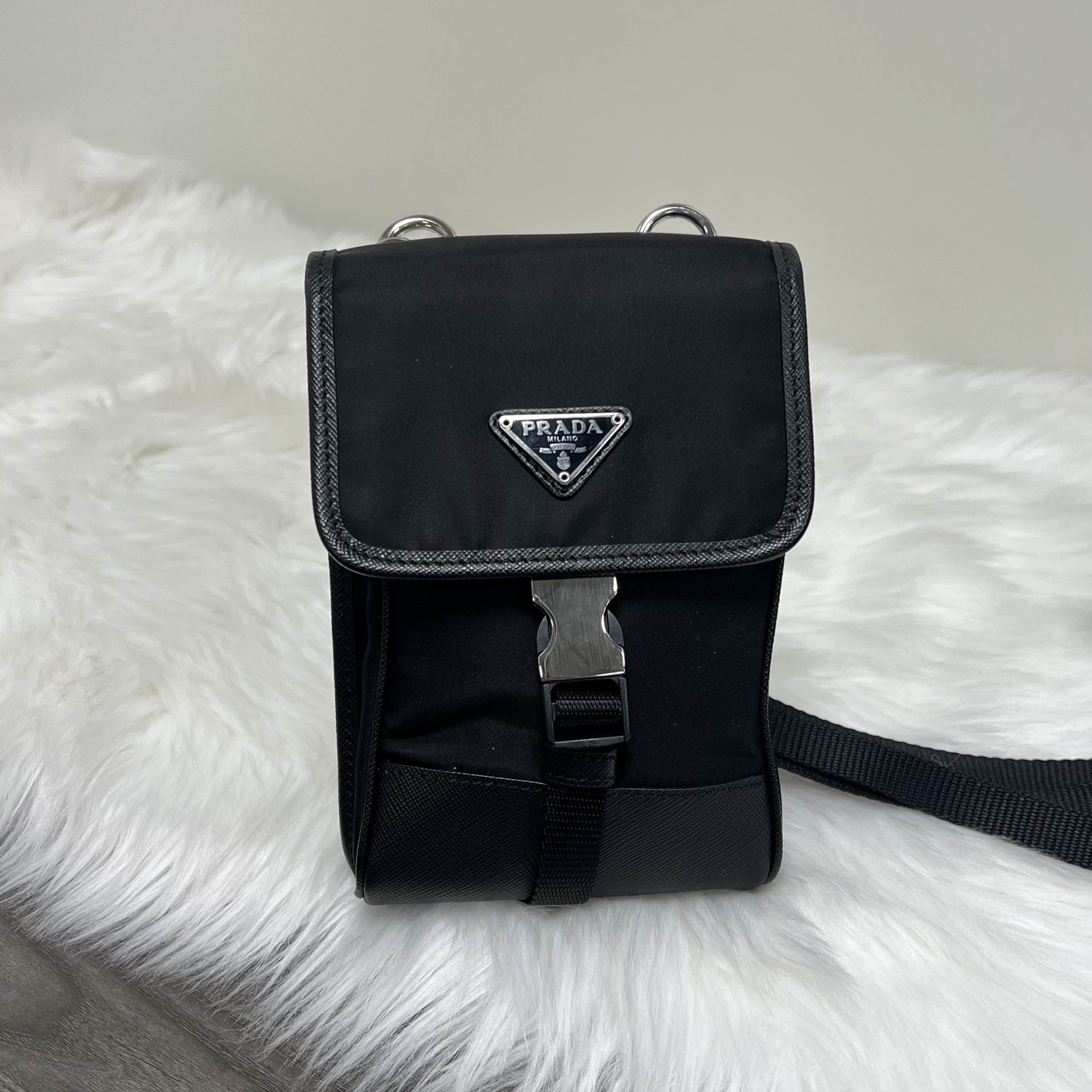 Prada Prada Nylon Saffiano Buckle Crossbody Pouch One Size Size ONE SIZE - 2 Thumbnail