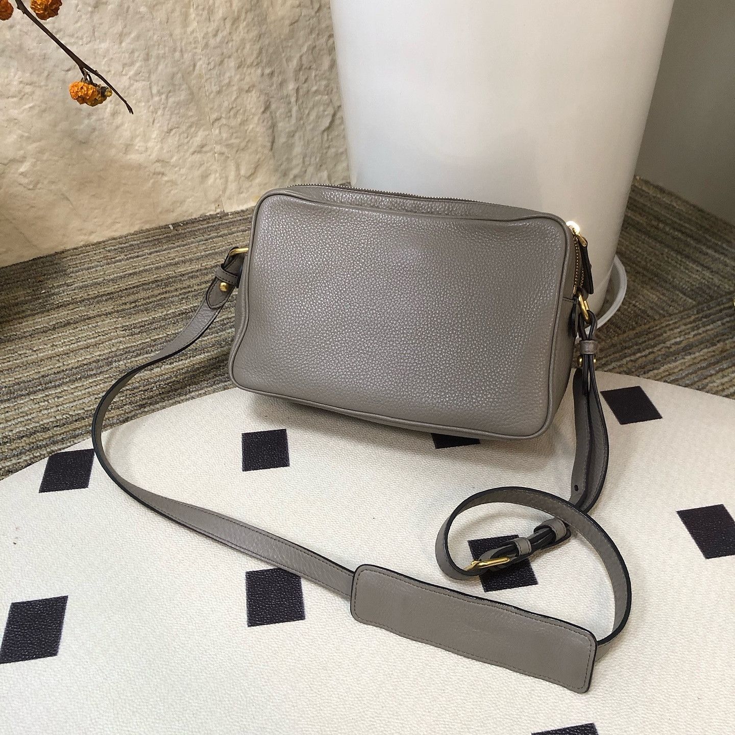 Prada Prada Pebbled Leather Camera Bag Size ONE SIZE - 3 Thumbnail