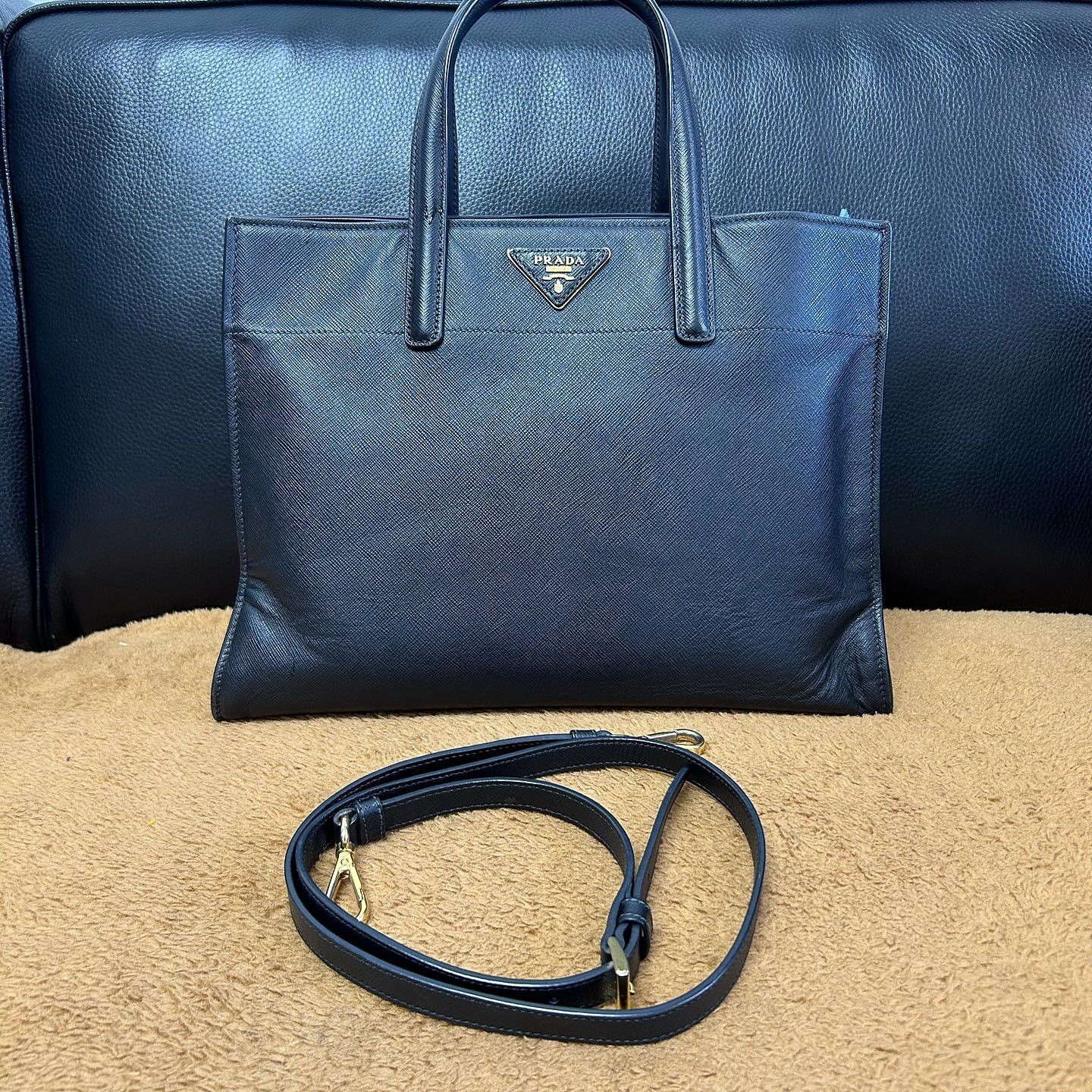 Prada Prada Saffiano Leather Handle Bag ONE SIZE Size ONE SIZE - 11 Thumbnail