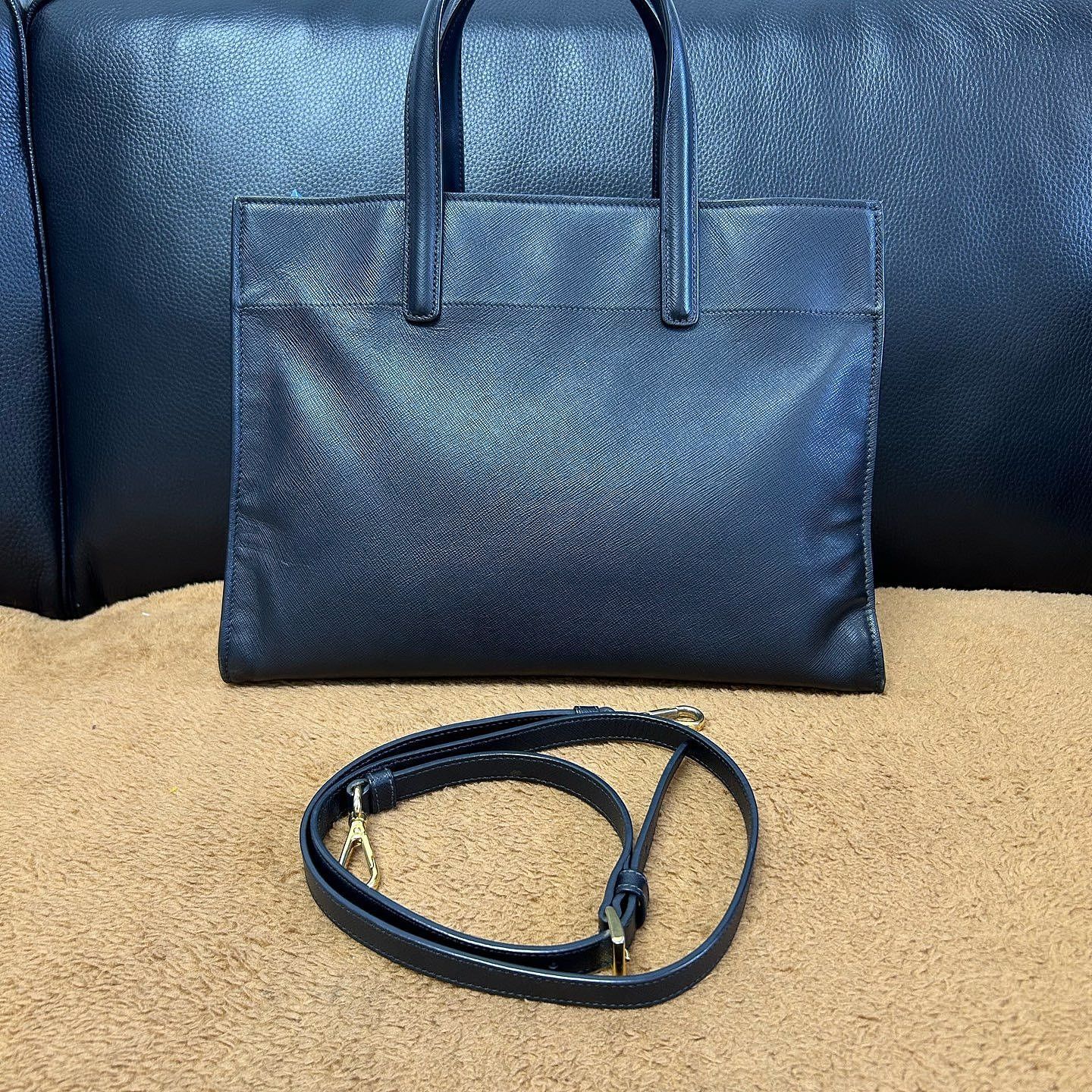 Prada Prada Saffiano Leather Handle Bag ONE SIZE Size ONE SIZE - 3 Thumbnail