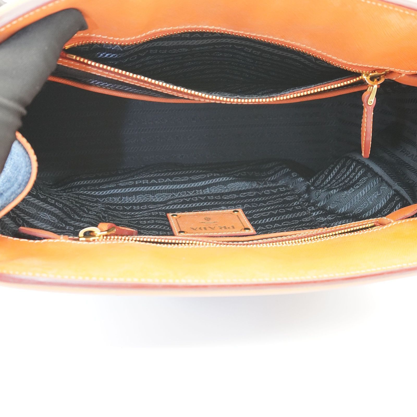 Prada Prada Denim Saffiano Tote Bag ONE SIZE Size ONE SIZE - 11 Thumbnail