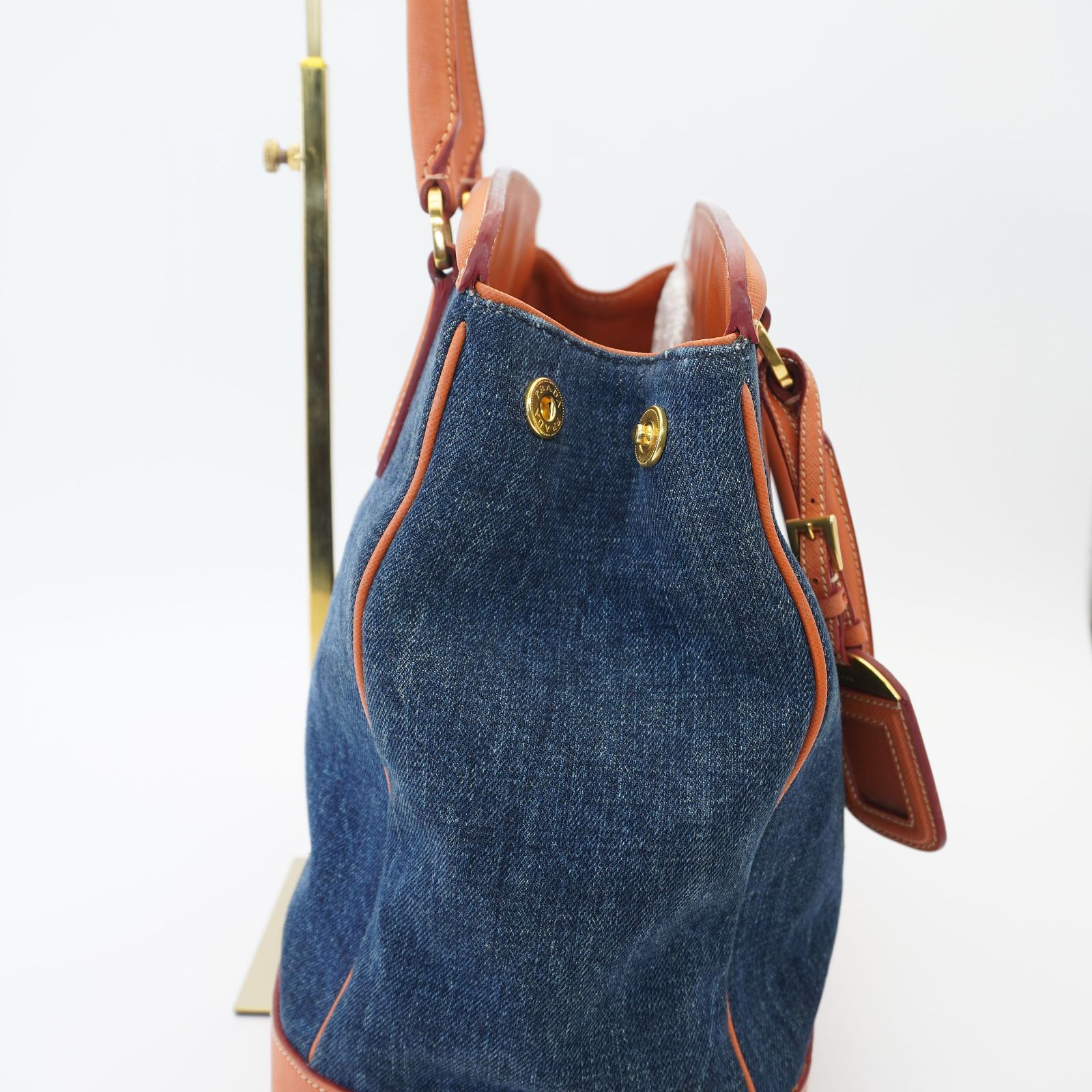 Prada Prada Denim Saffiano Tote Bag ONE SIZE Size ONE SIZE - 7 Thumbnail