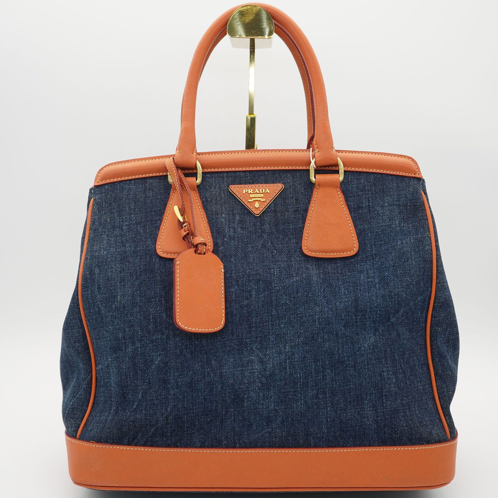 Prada Prada Denim Saffiano Tote Bag ONE SIZE Size ONE SIZE - 2 Thumbnail