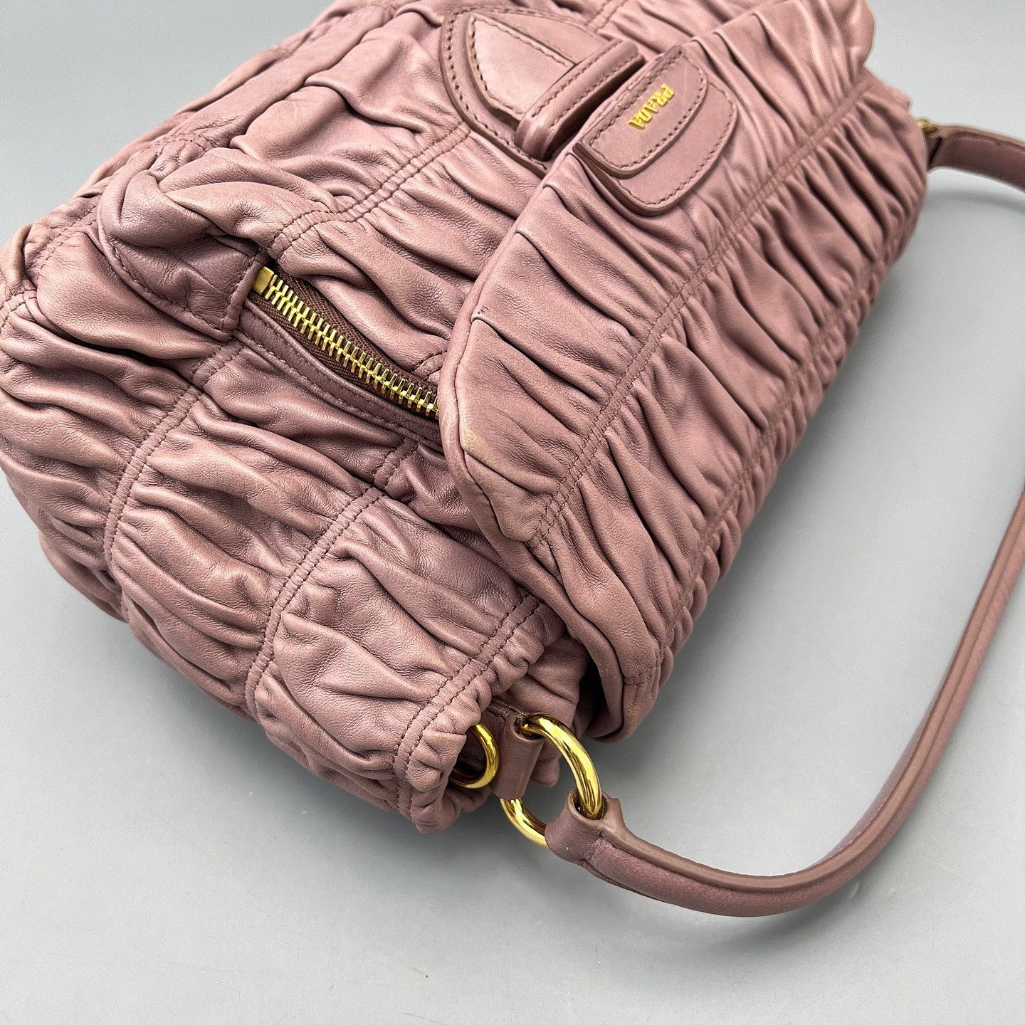 Prada Prada Ruched Leather Handle Bag Size ONE SIZE - 20 Thumbnail