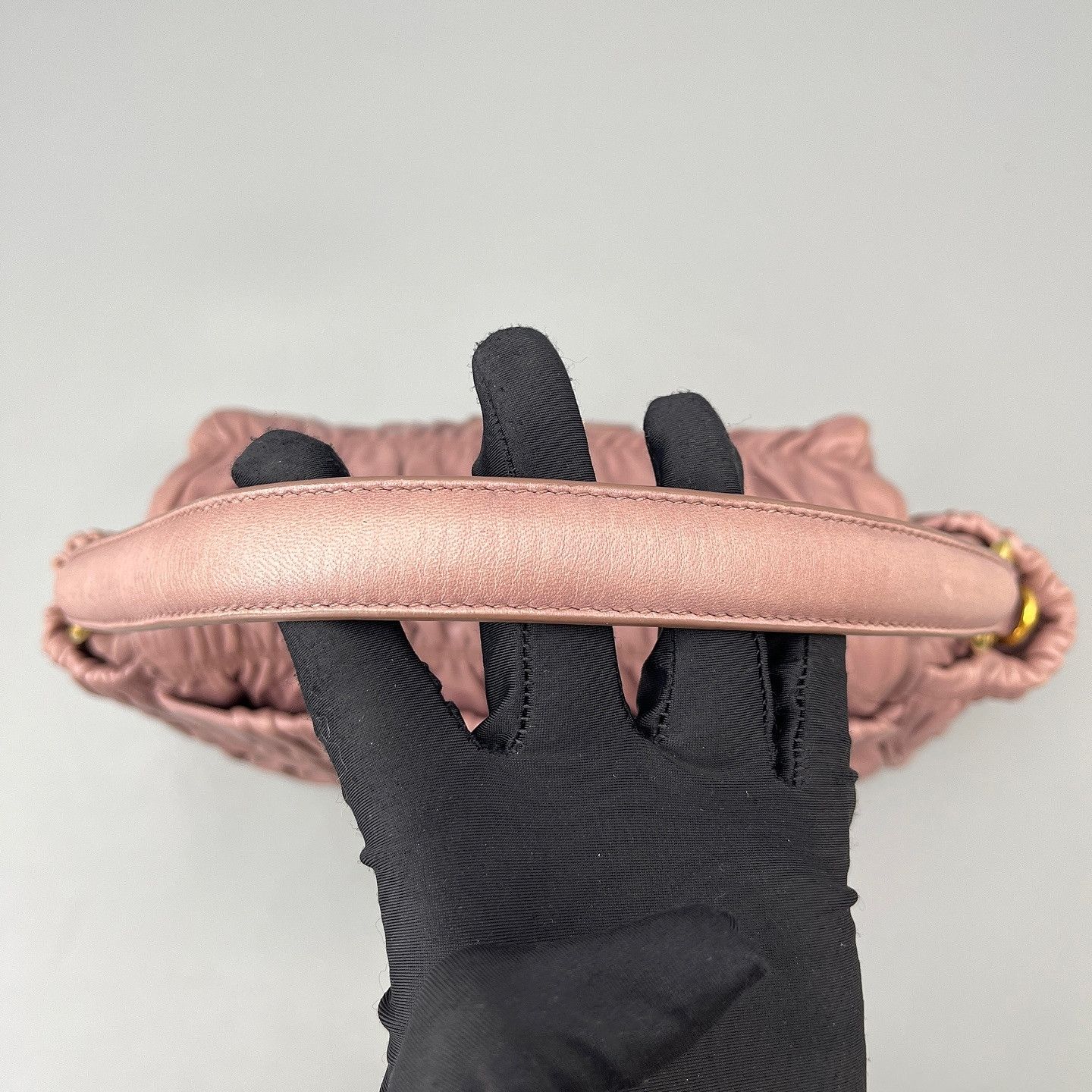Prada Prada Ruched Leather Handle Bag Size ONE SIZE - 16 Thumbnail