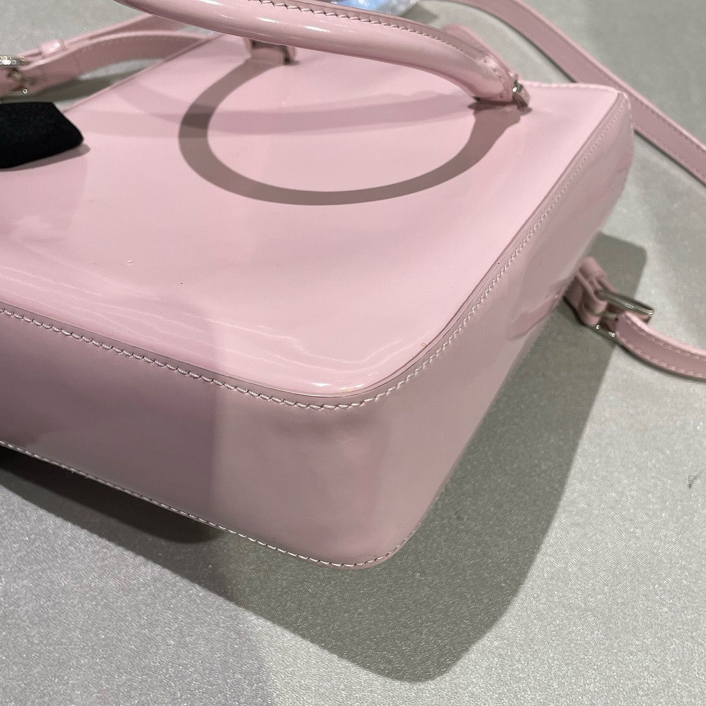 Prada Prada Pink Patent Leather Small Tote Bag Size ONE SIZE - 12 Thumbnail