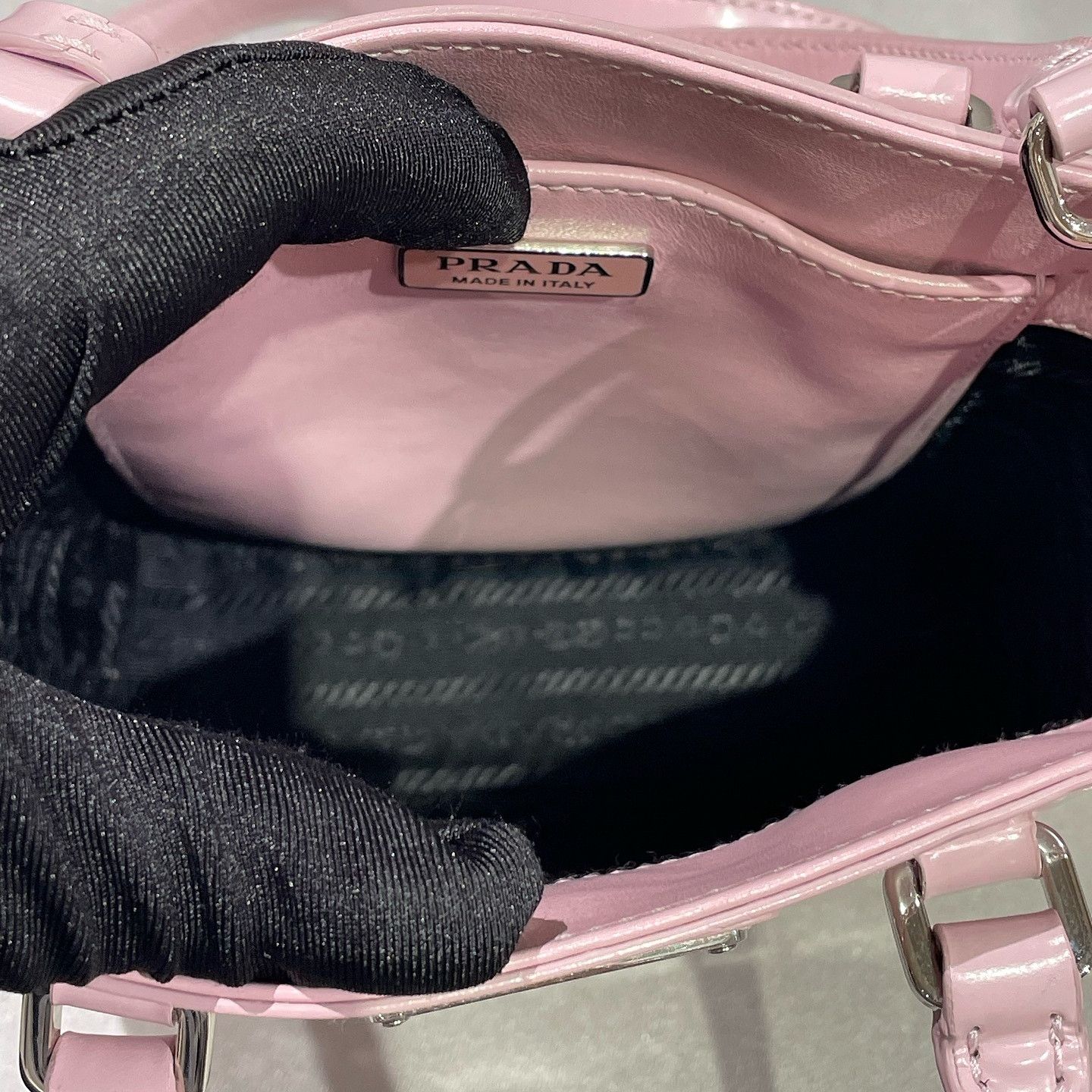 Prada Prada Pink Patent Leather Small Tote Bag Size ONE SIZE - 5 Thumbnail