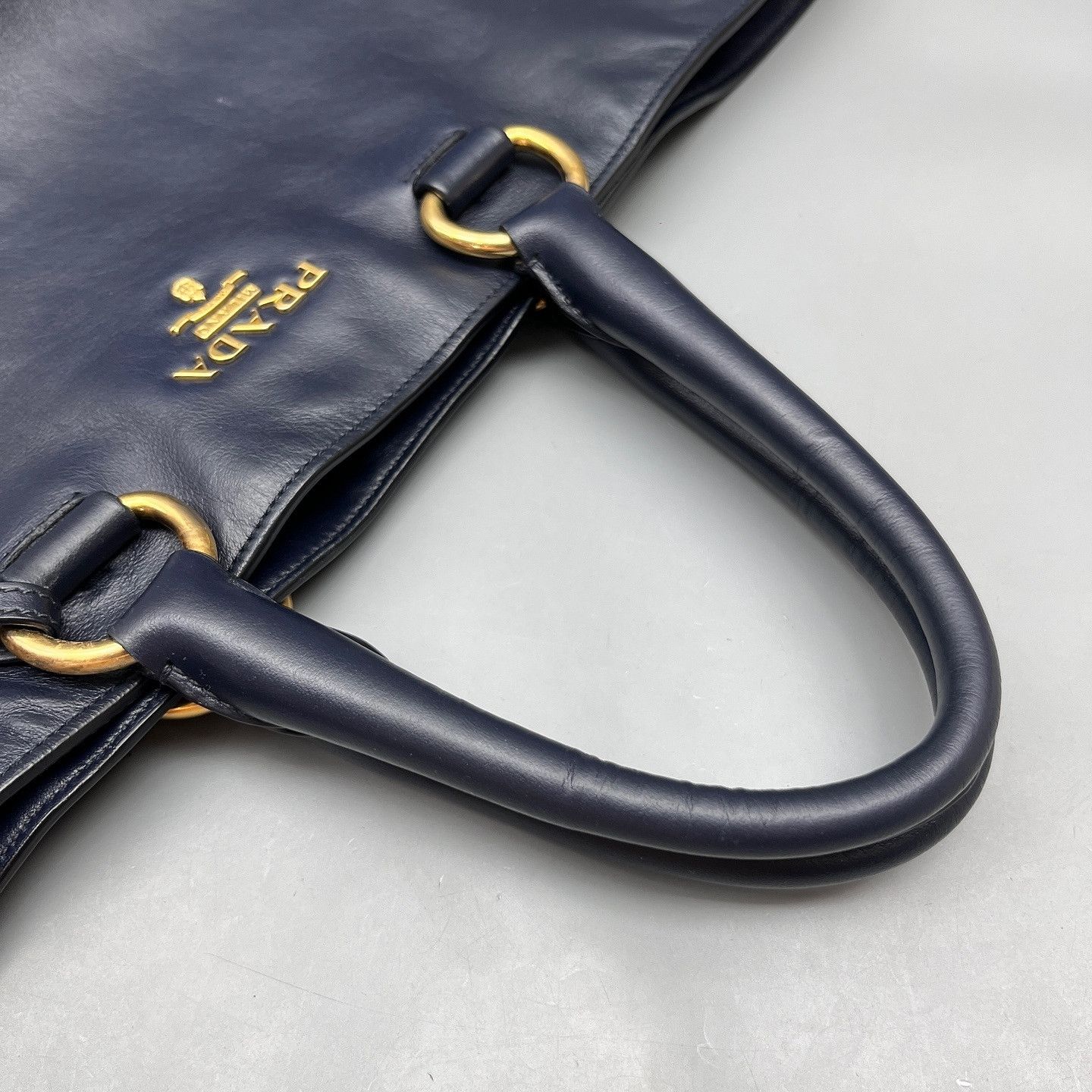Prada Prada Blue Leather Tote Bag Size ONE SIZE - 9 Thumbnail