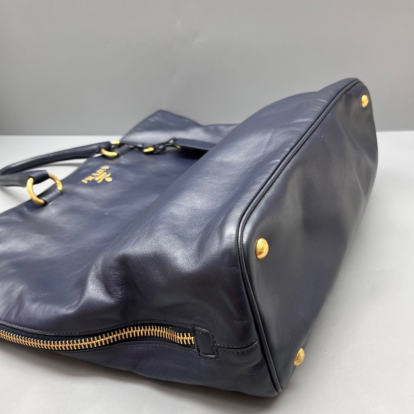Prada Prada Blue Leather Tote Bag Size ONE SIZE - 6 Thumbnail