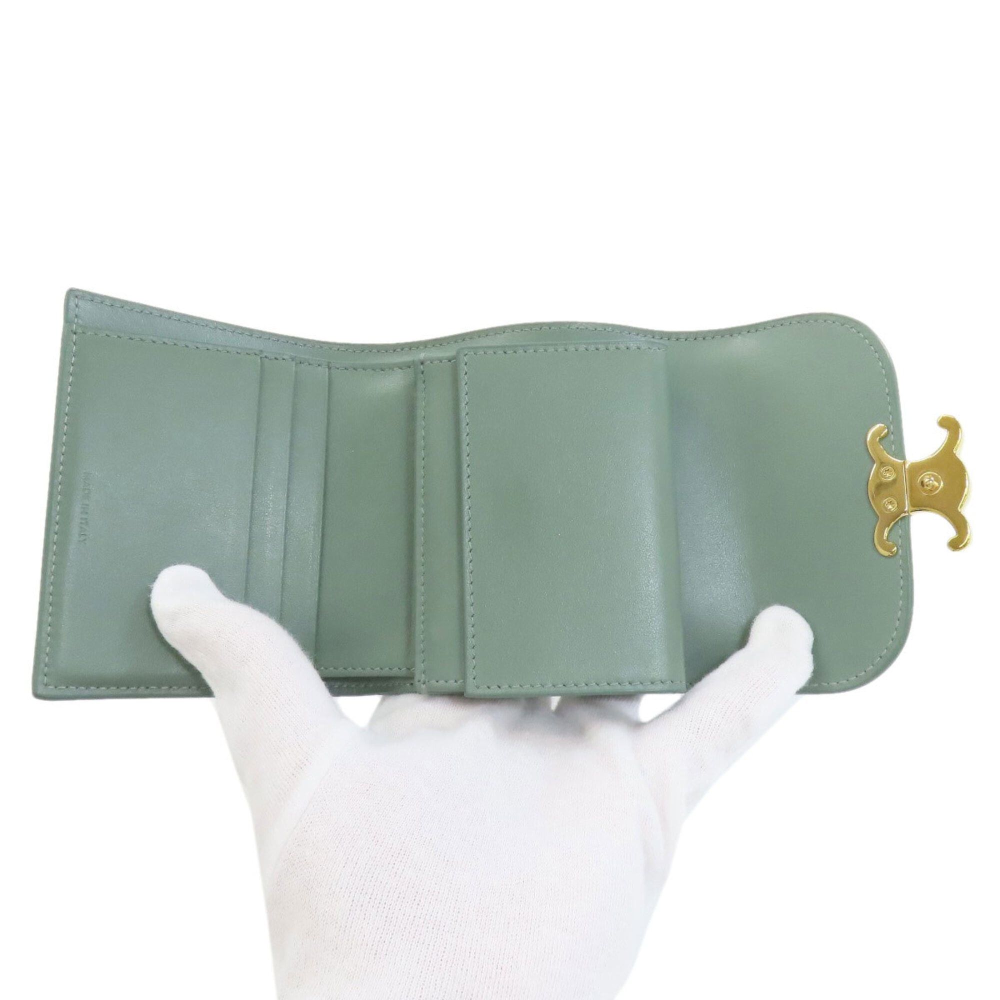 Celine Celine Triomphe Flap Tri-fold/Bi-fold Leather Wallet for Women Size ONE SIZE - 5 Thumbnail