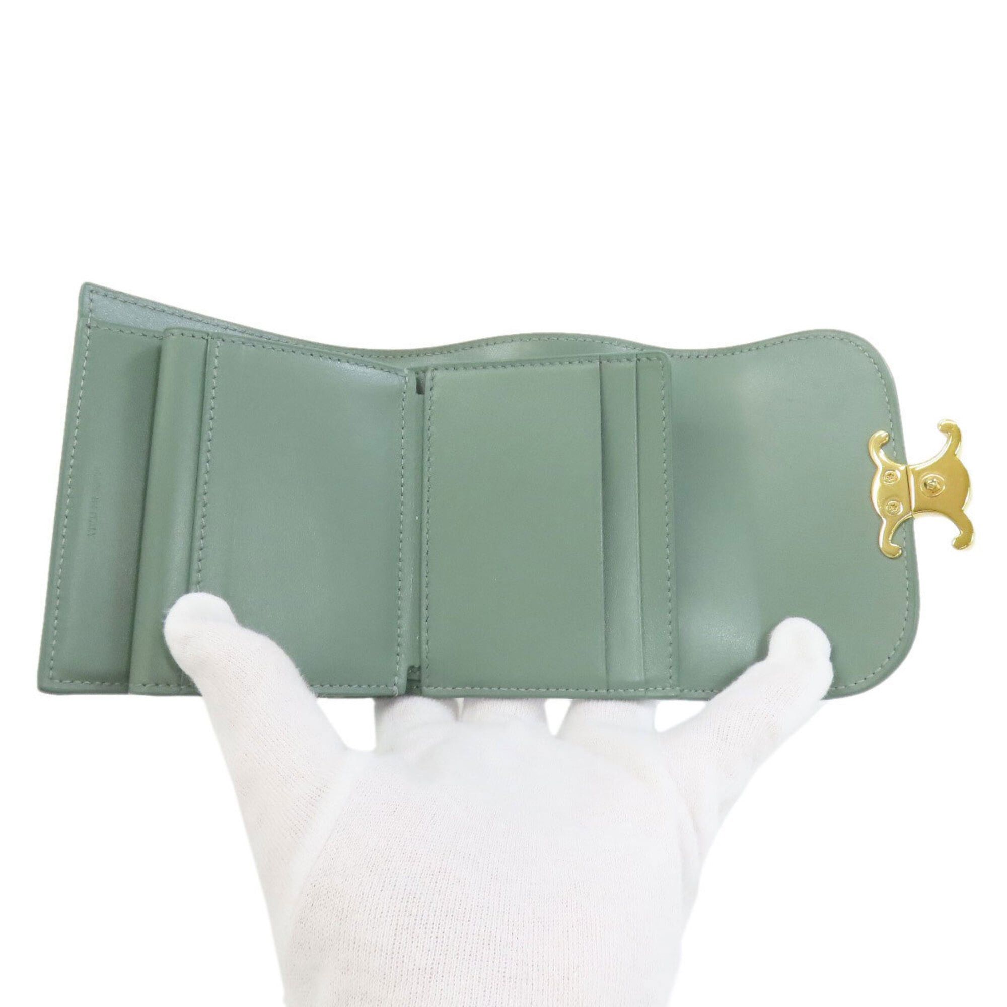 Celine Celine Triomphe Flap Tri-fold/Bi-fold Leather Wallet for Women Size ONE SIZE - 4 Thumbnail
