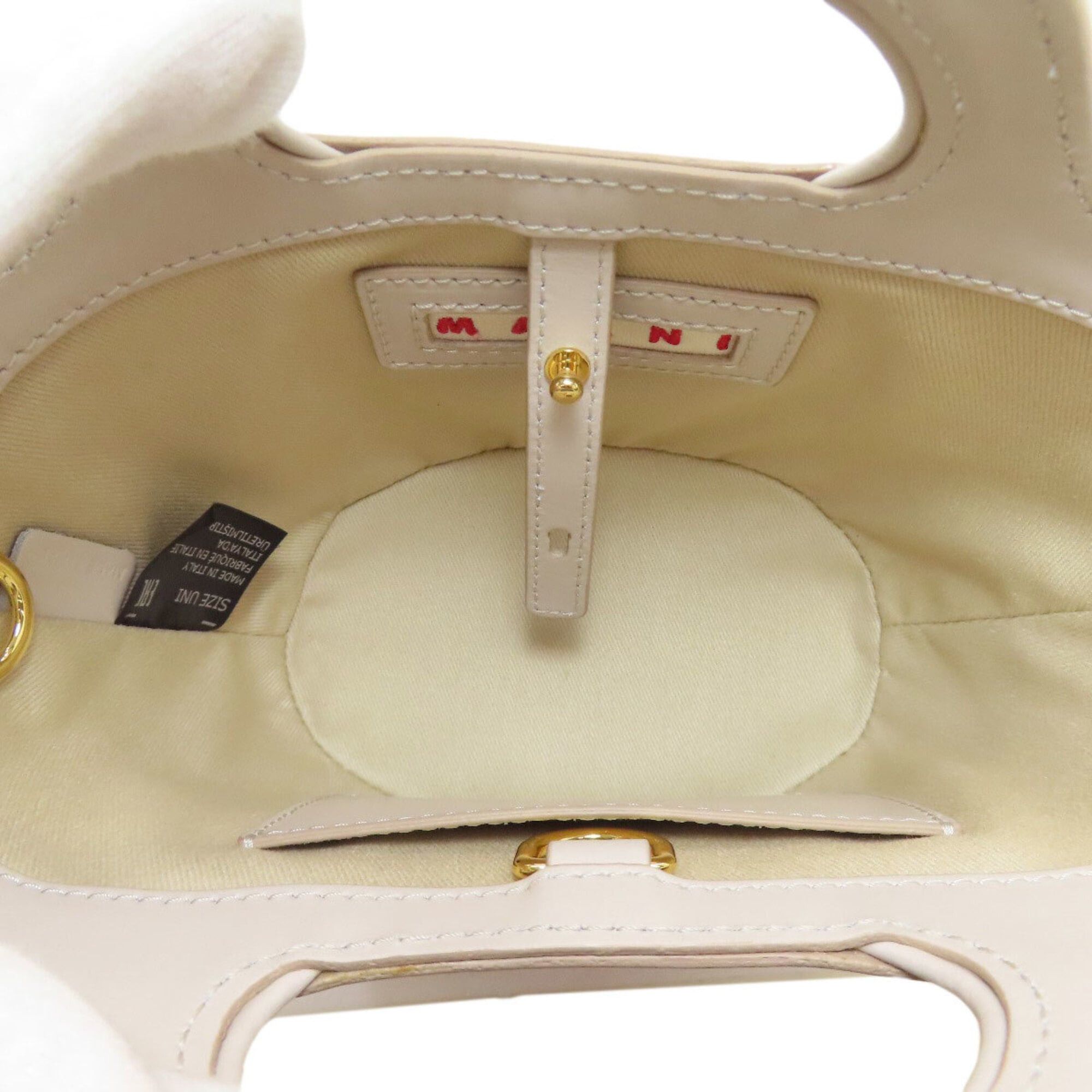 Marni Marni Tropicália 2-Way Handbag, Leather/Cotton, Women's Size ONE SIZE - 5 Thumbnail
