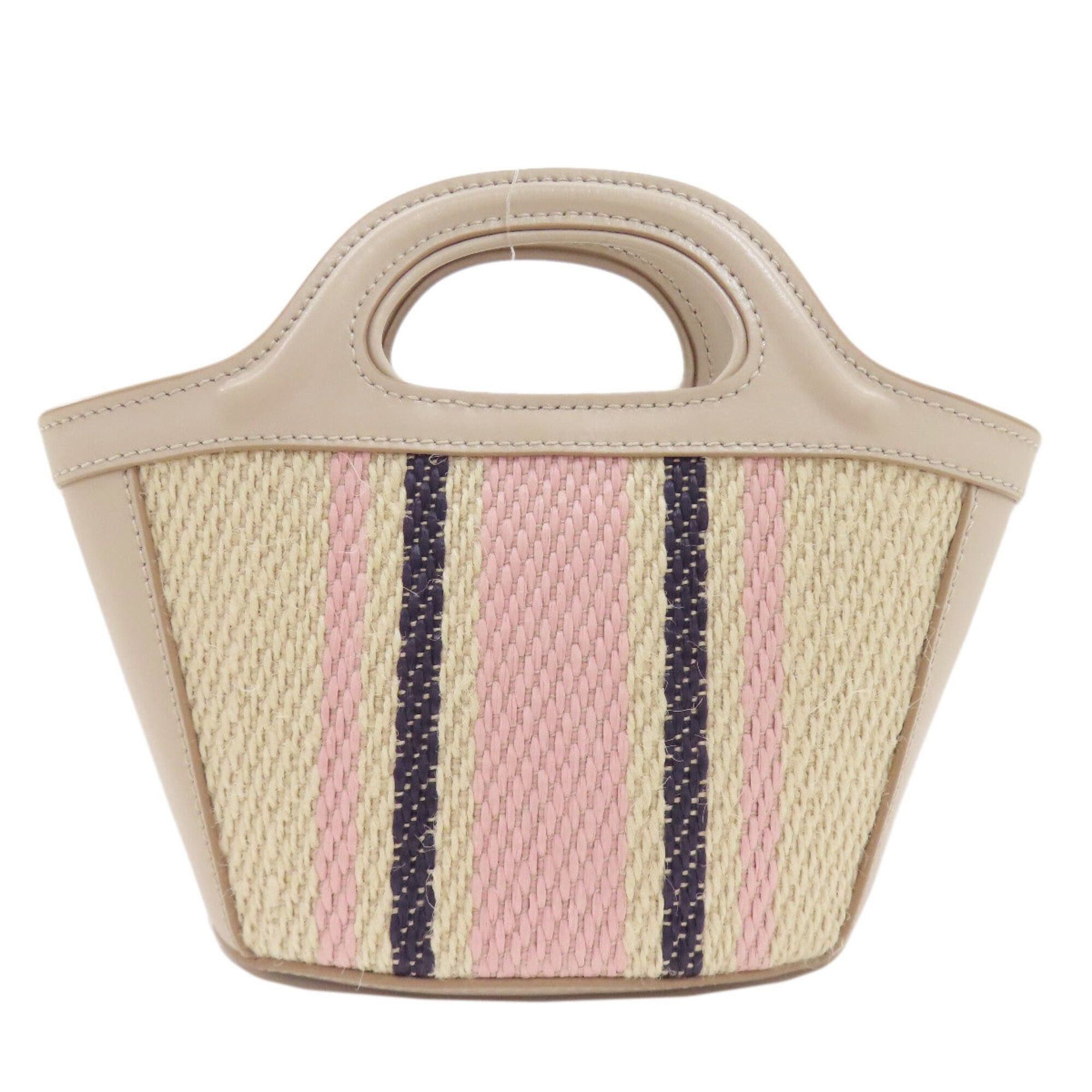 Marni Marni Tropicália 2-Way Handbag, Leather/Cotton, Women's Size ONE SIZE - 2 Thumbnail