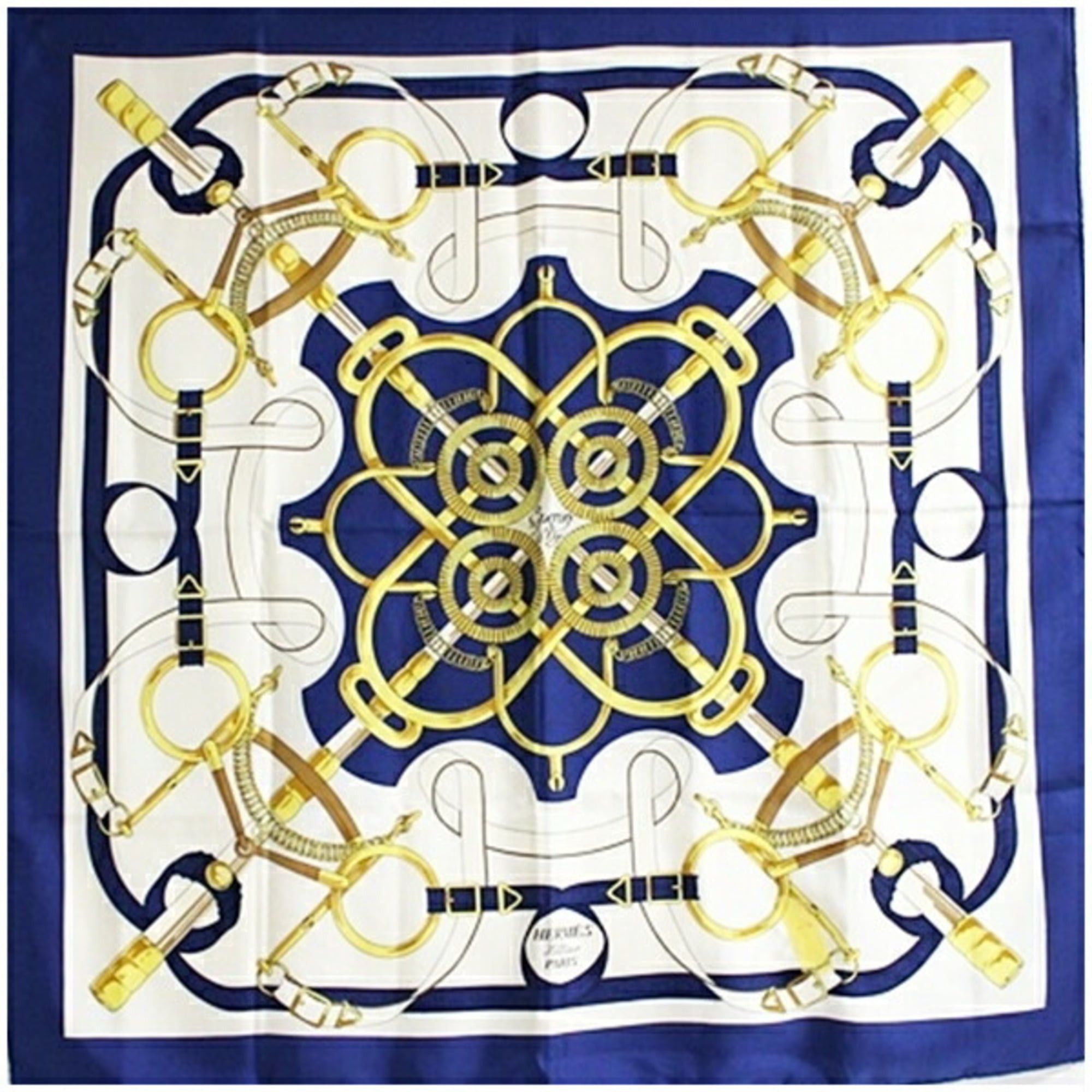 Hermes Hermes Silk Scarf Muffler Carre 90 EPERON D'OR (Golden Spur) HERMES Women's Size ONE SIZE - 2 Thumbnail