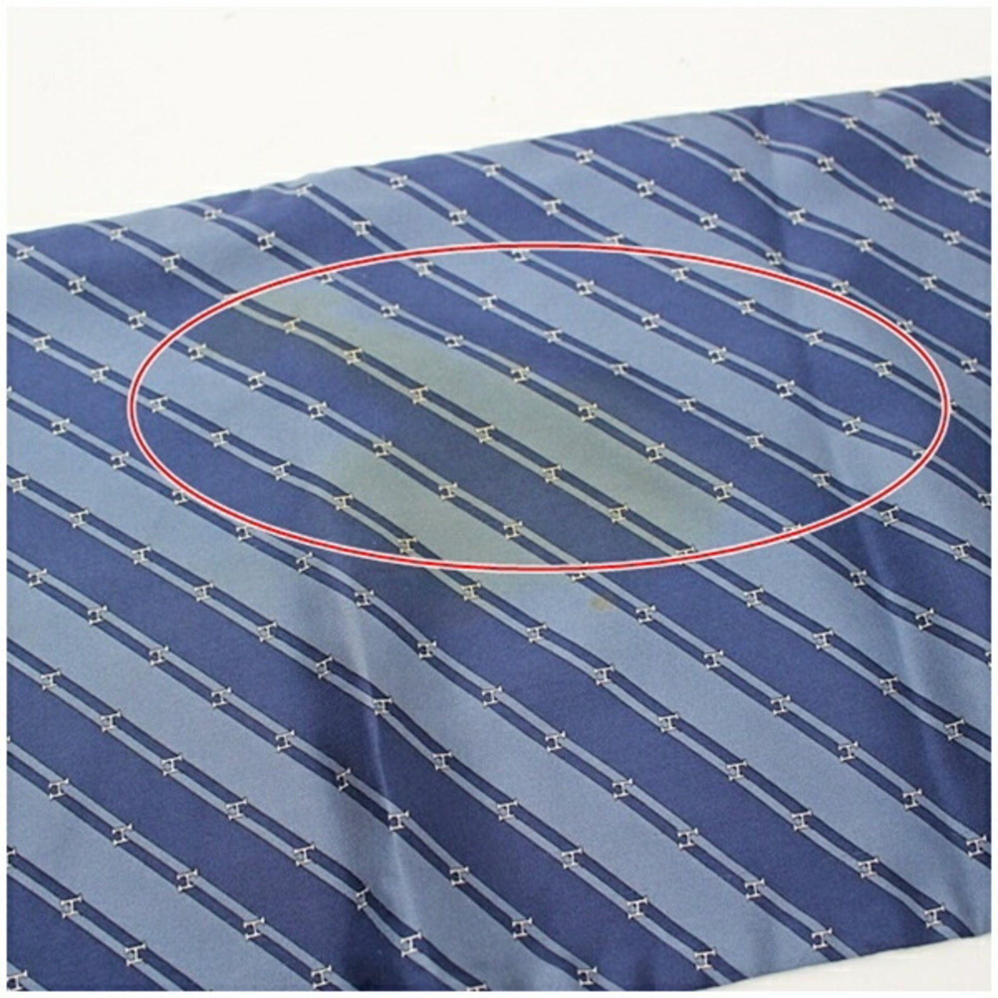 Hermes Hermes Silk Scarf, Blue with H-pattern and Stripe in Gray, 150 x 28 cm, HERMES, Men's Women's. Size ONE SIZE - 7 Thumbnail