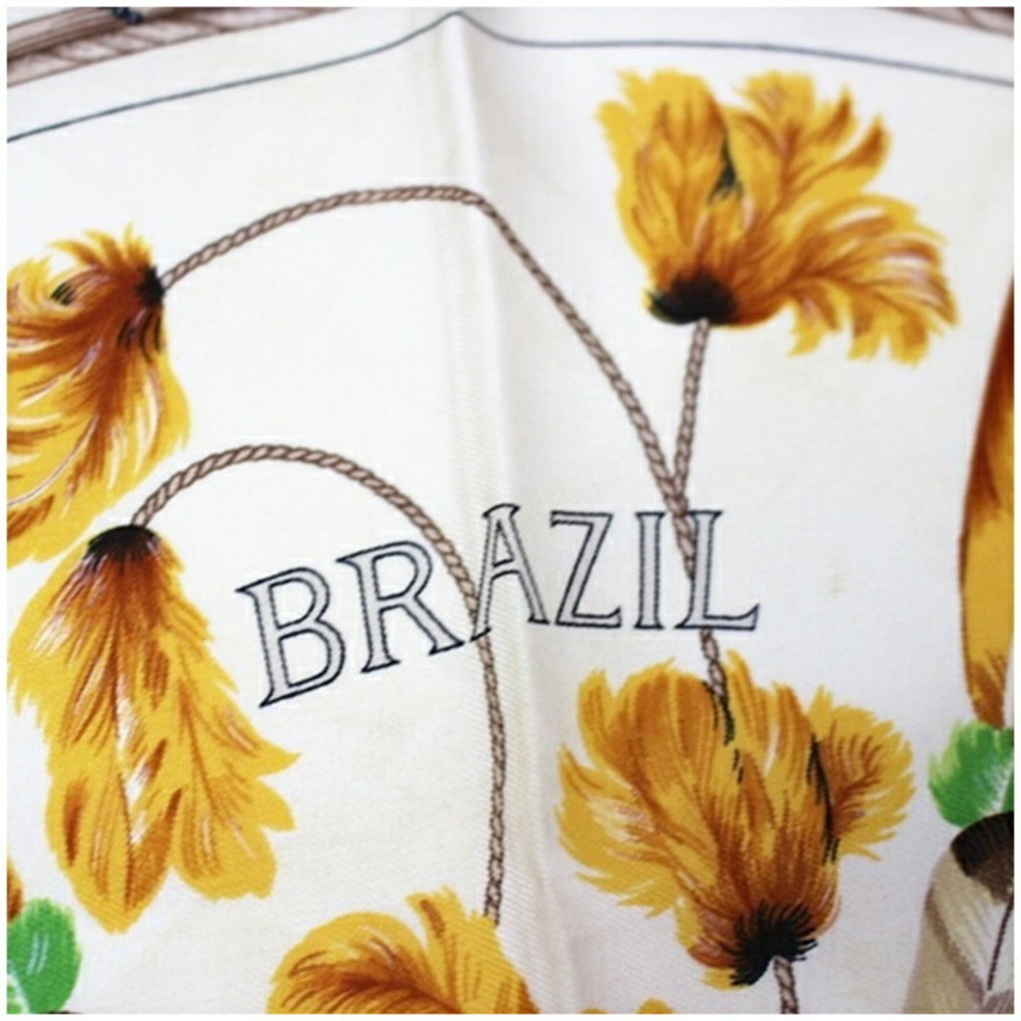 Hermes Hermes Silk Scarf Muffler Carre 90 BRAZIL (Brazil) HERMES Women's Size ONE SIZE - 7 Thumbnail