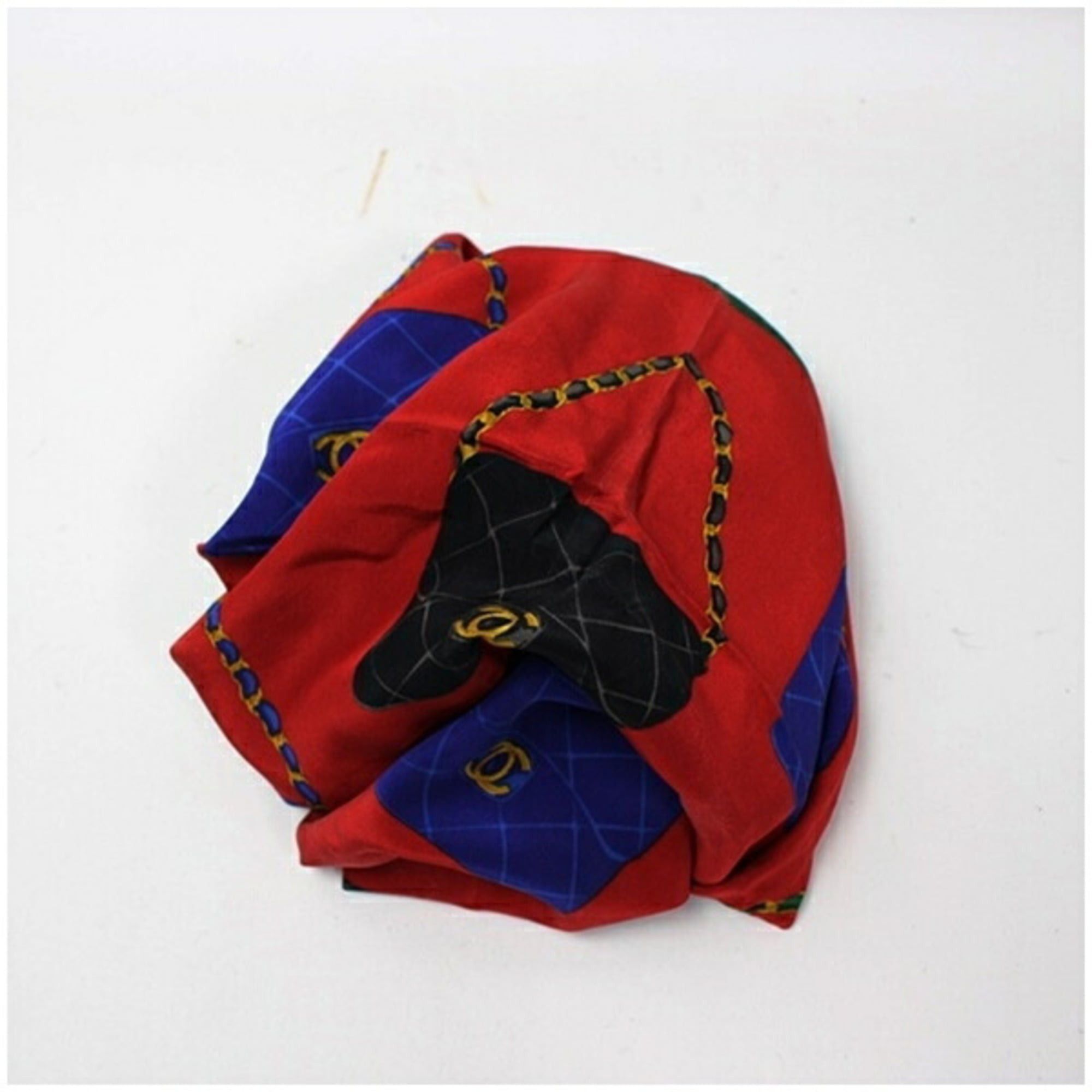 Chanel Chanel Scarf/Muffler, Black x Red, Bag Pattern, CHANEL, Women's Size ONE SIZE - 8 Thumbnail