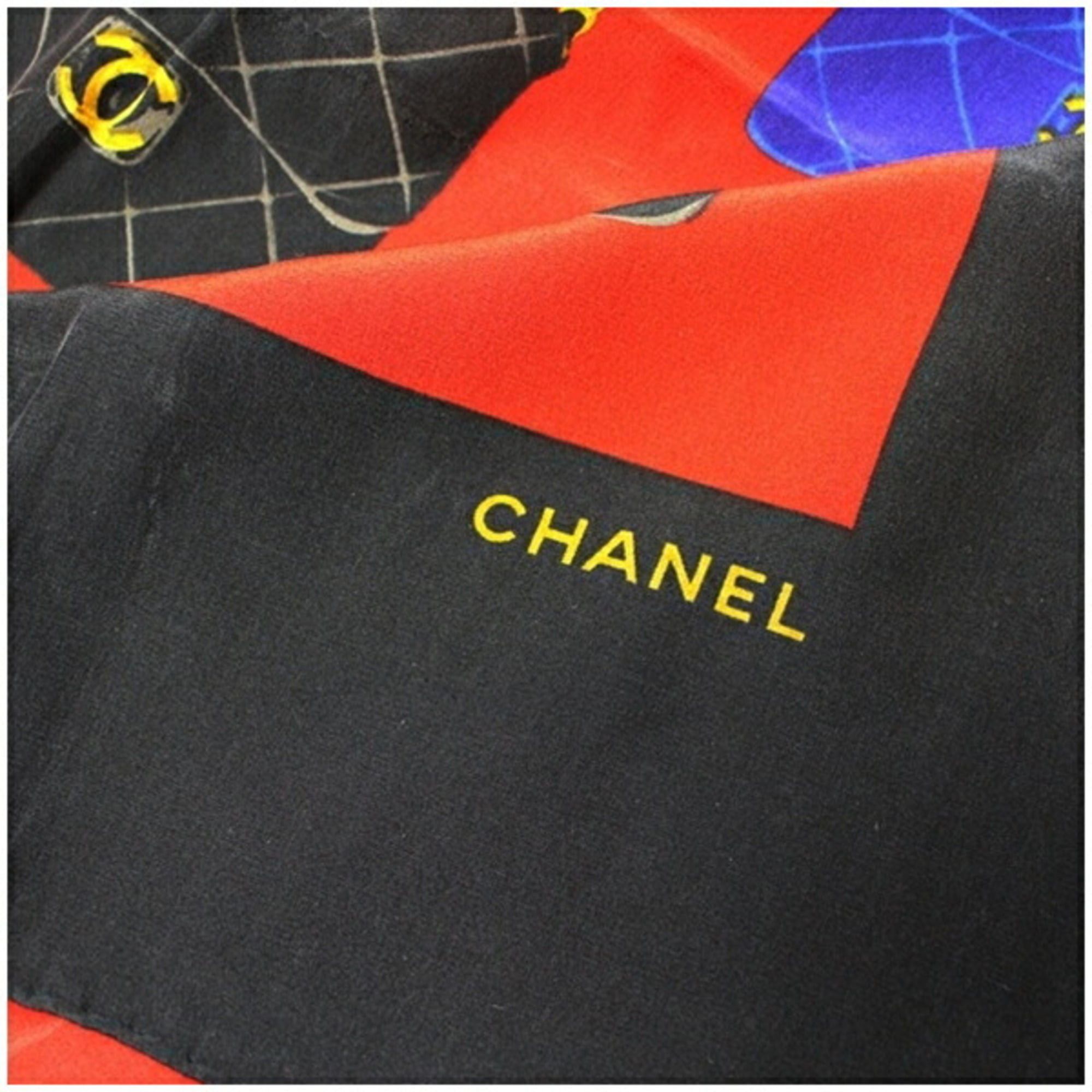 Chanel Chanel Scarf/Muffler, Black x Red, Bag Pattern, CHANEL, Women's Size ONE SIZE - 5 Thumbnail
