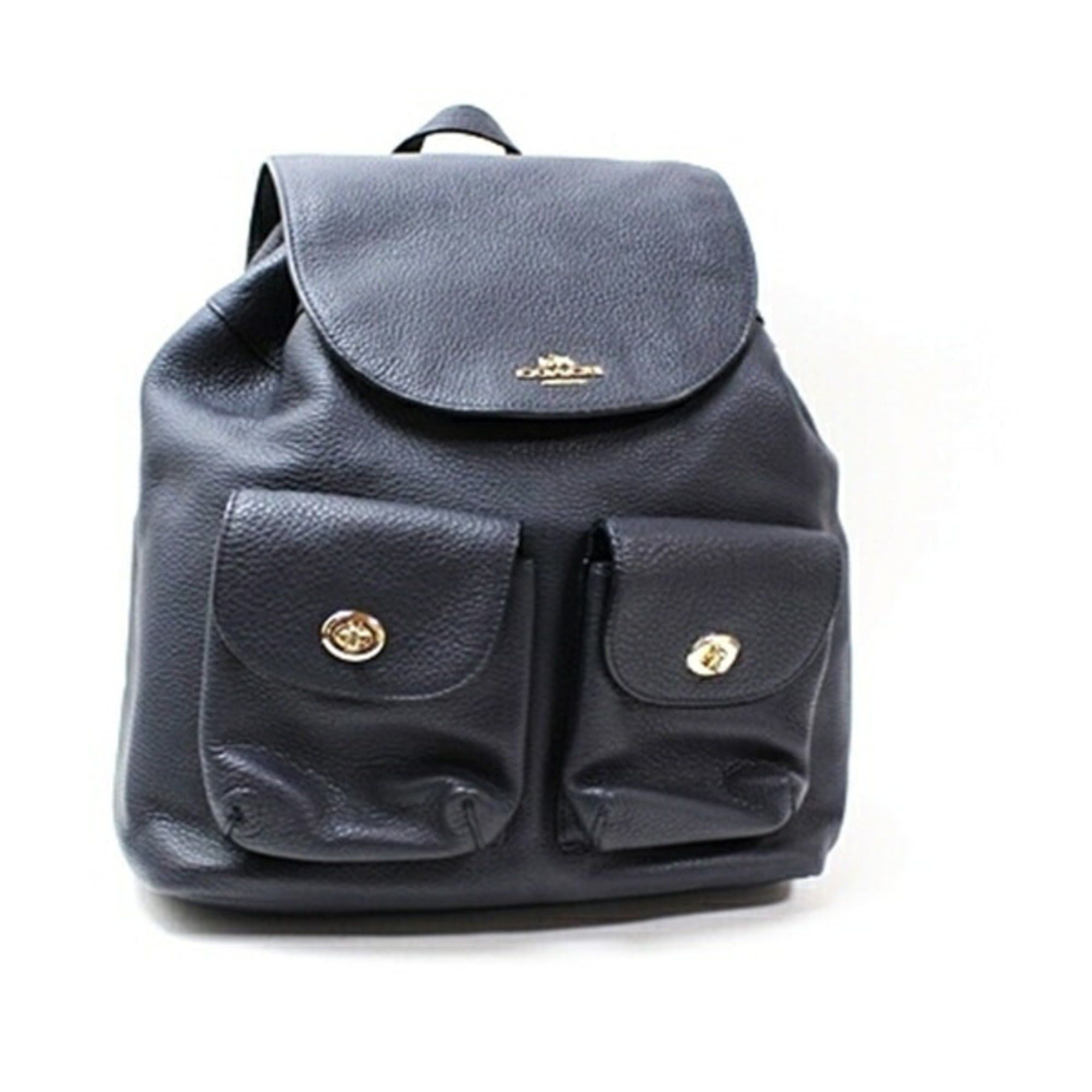 Coach Coach Billy Backpack F37410 Pebbled Leather Navy COACH Women's Size ONE SIZE - 2 Thumbnail