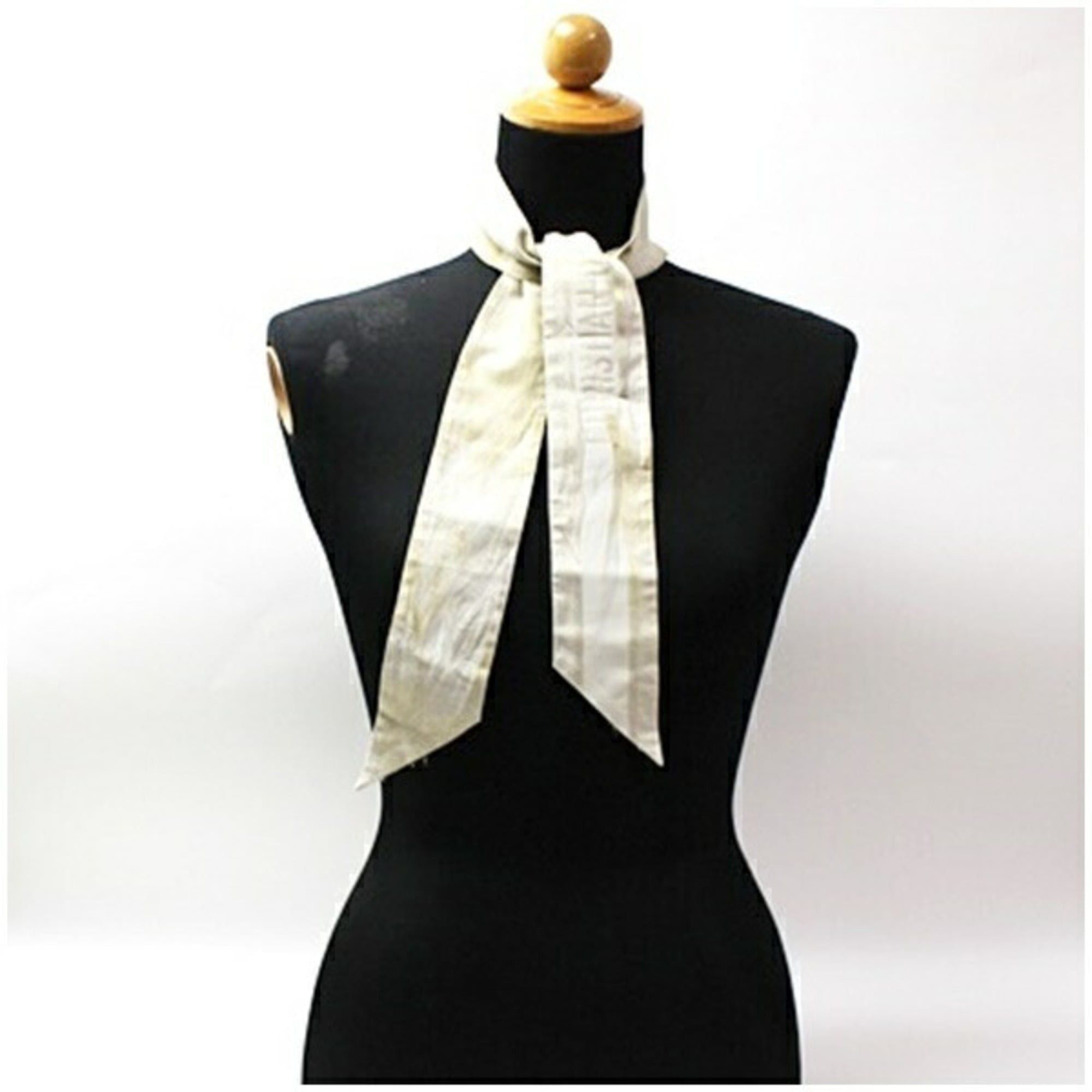 Dior Christian Dior Silk Polyester Scarf Muffler Ponytail Beige x Gold Glitter Women's Size ONE SIZE - 2 Thumbnail