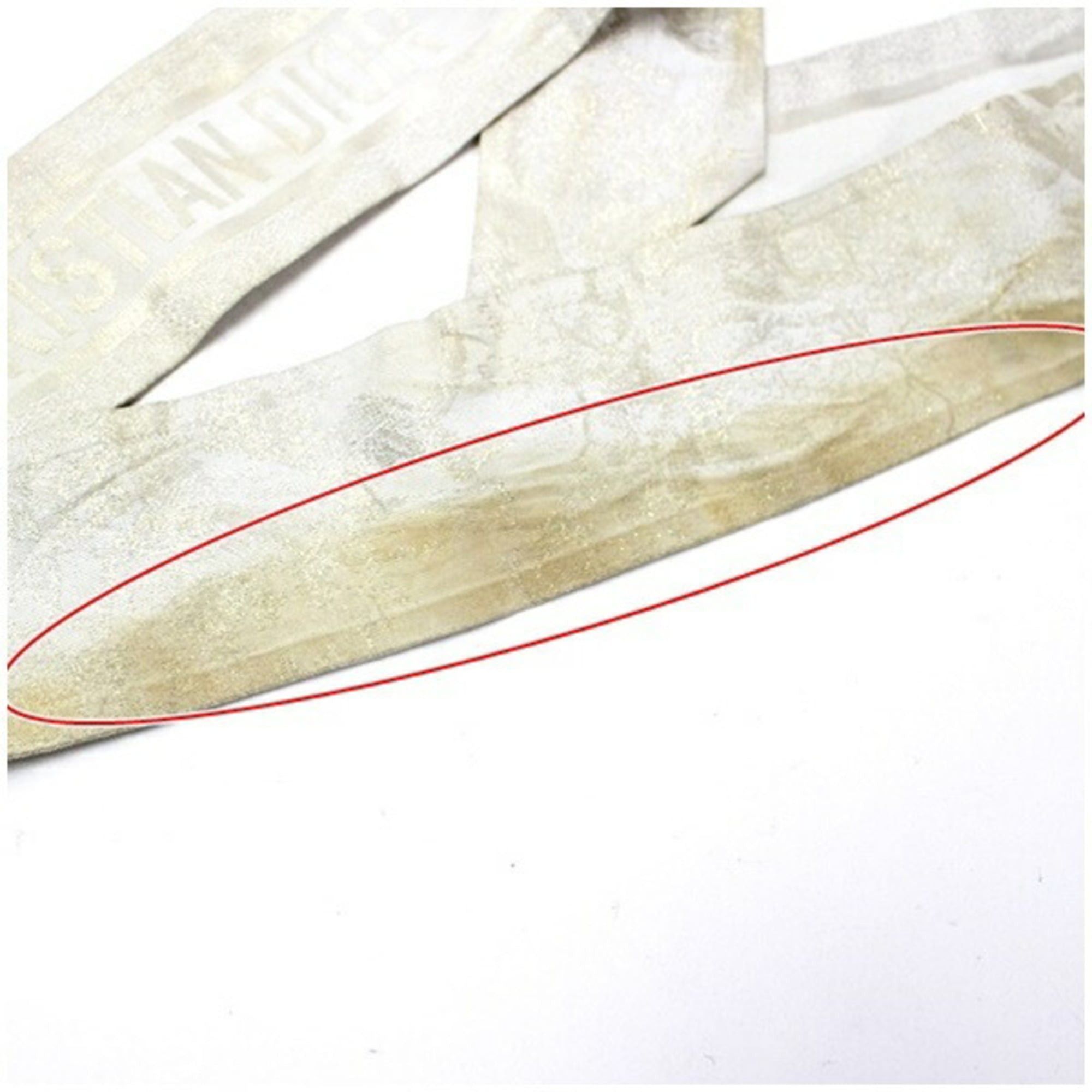 Dior Christian Dior Silk Polyester Scarf Muffler Ponytail Beige x Gold Glitter Women's Size ONE SIZE - 6 Thumbnail
