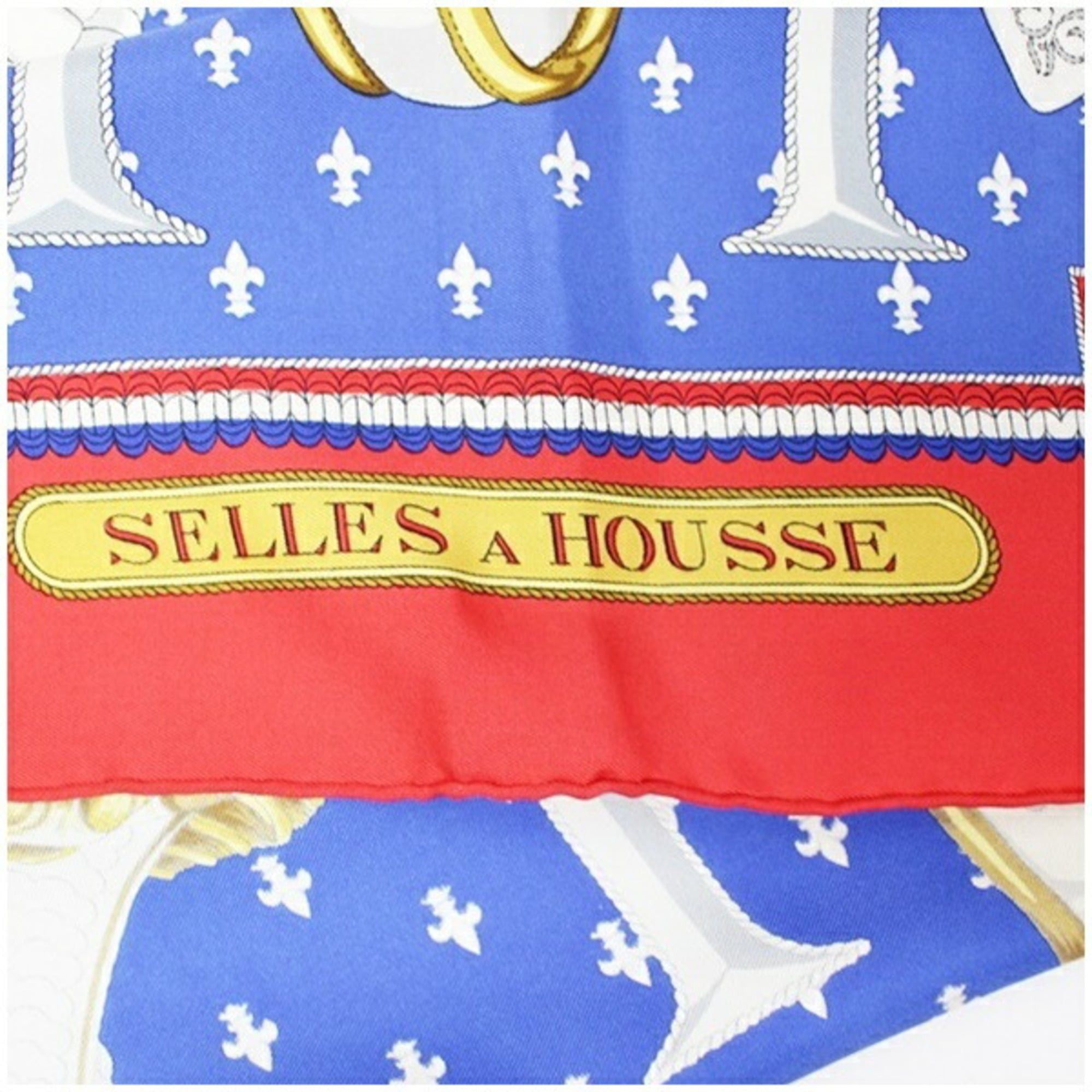 Hermes Hermes Silk Scarf Muffler Carre 90 SELLES A HOUSSE HERMES Women's Size ONE SIZE - 6 Thumbnail