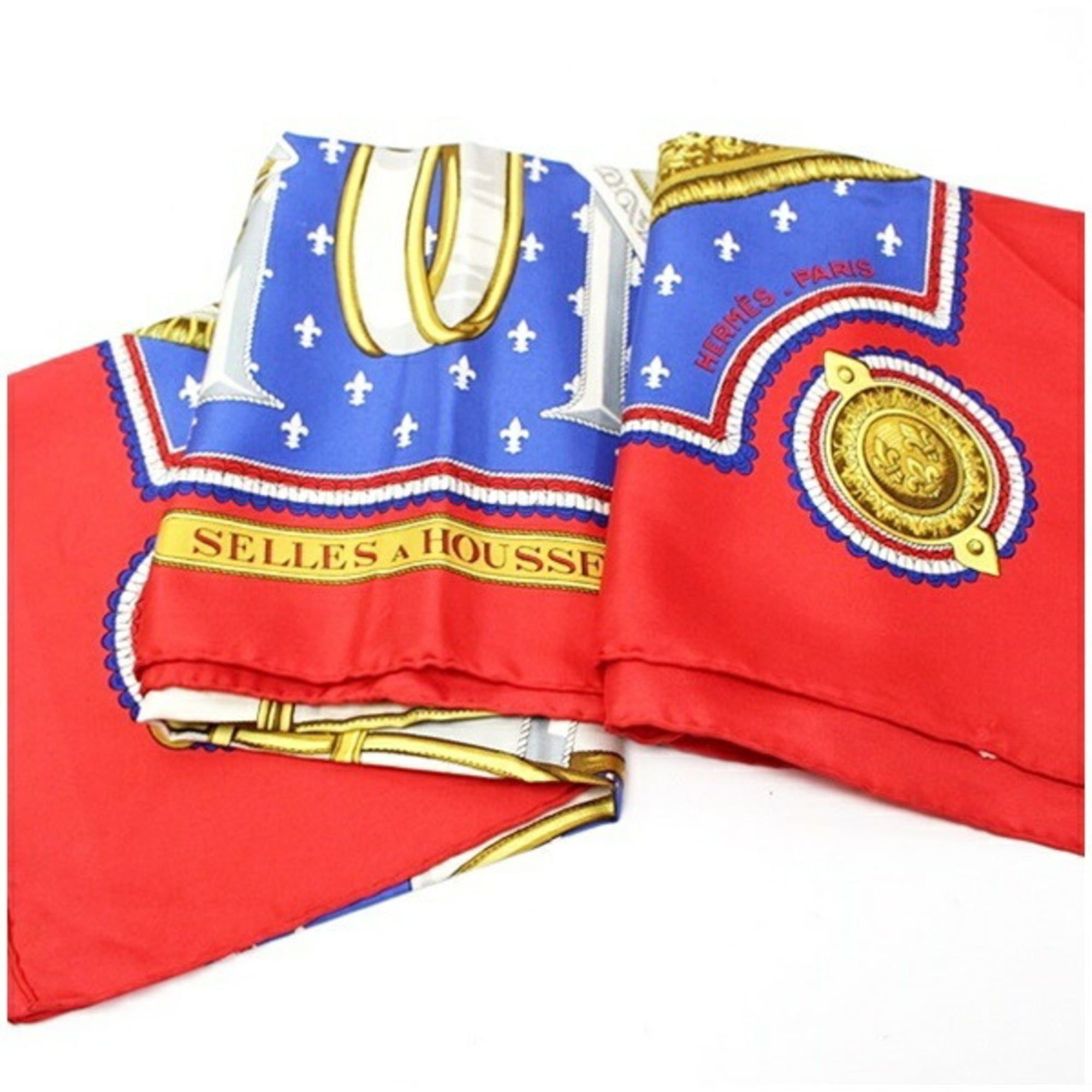 Hermes Hermes Silk Scarf Muffler Carre 90 SELLES A HOUSSE HERMES Women's Size ONE SIZE - 8 Thumbnail