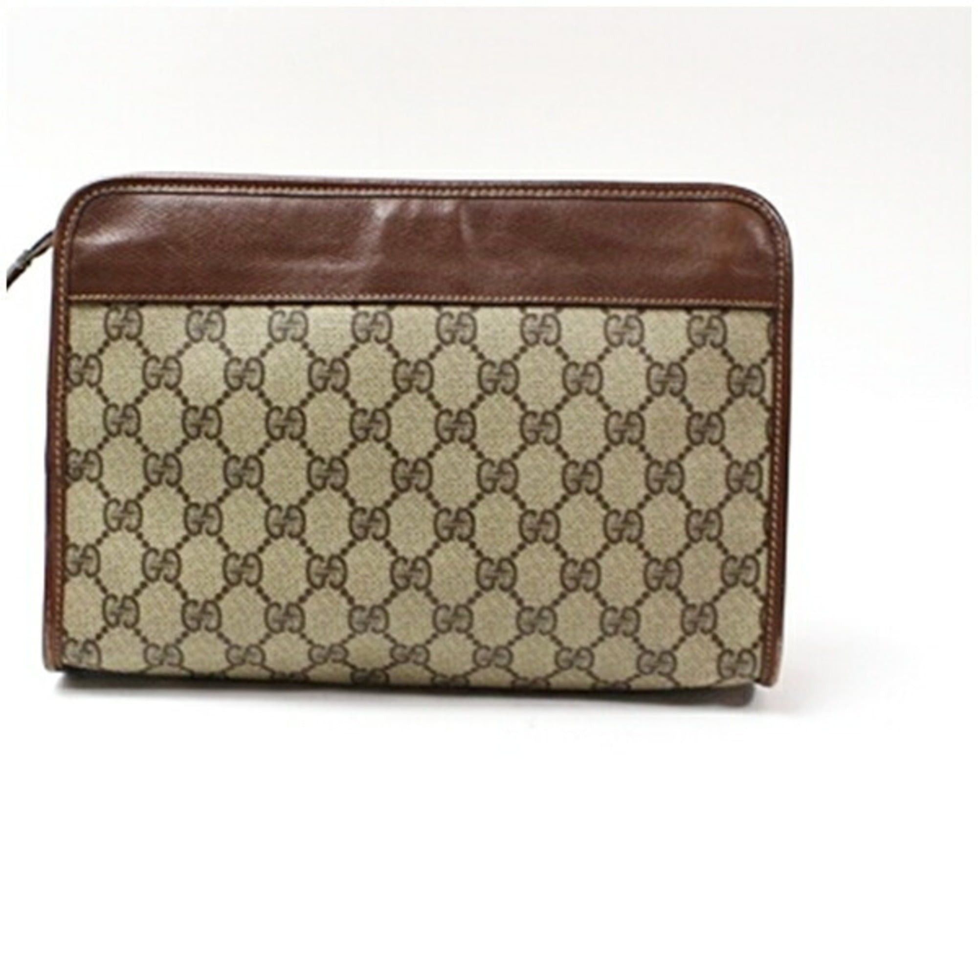 Gucci Gucci Old Second Bag Clutch GG Pattern PVC x Leather Beige Brown GUCCI Men's Size ONE SIZE - 3 Thumbnail