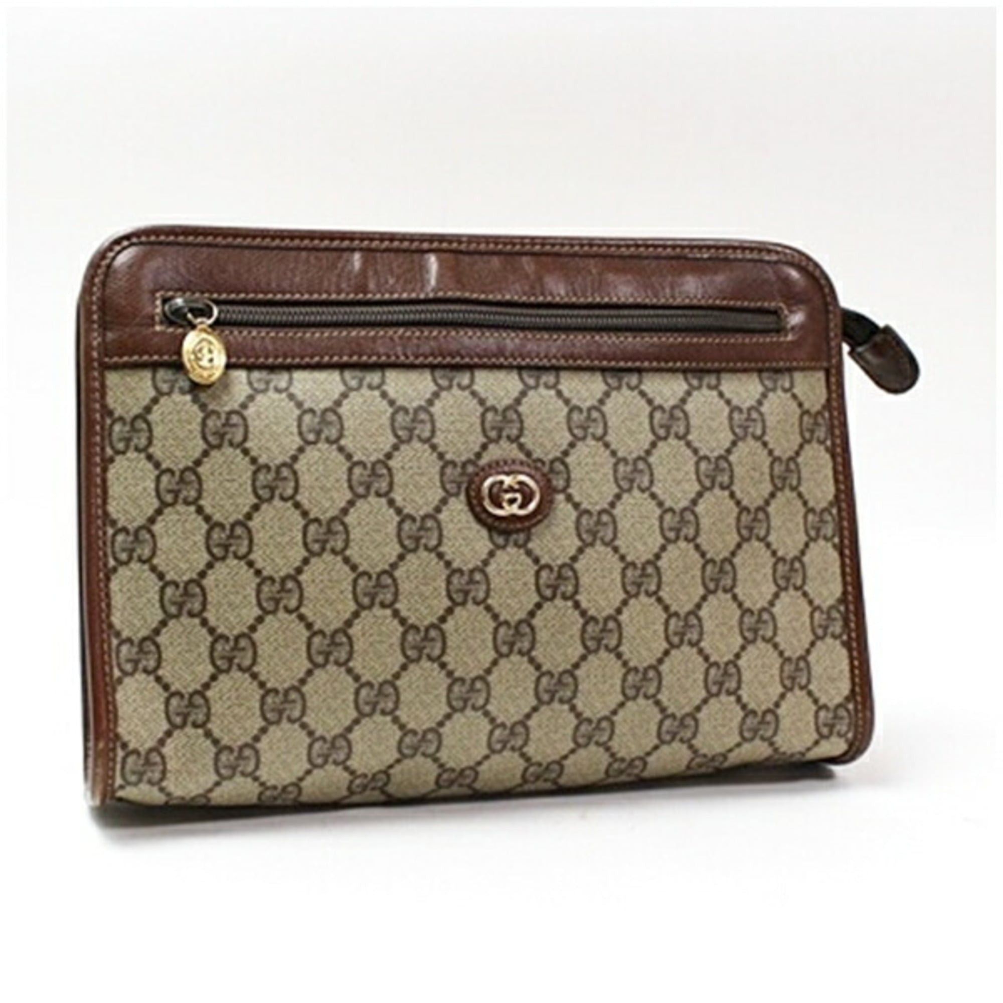 Gucci Gucci Old Second Bag Clutch GG Pattern PVC x Leather Beige Brown GUCCI Men's Size ONE SIZE - 2 Thumbnail