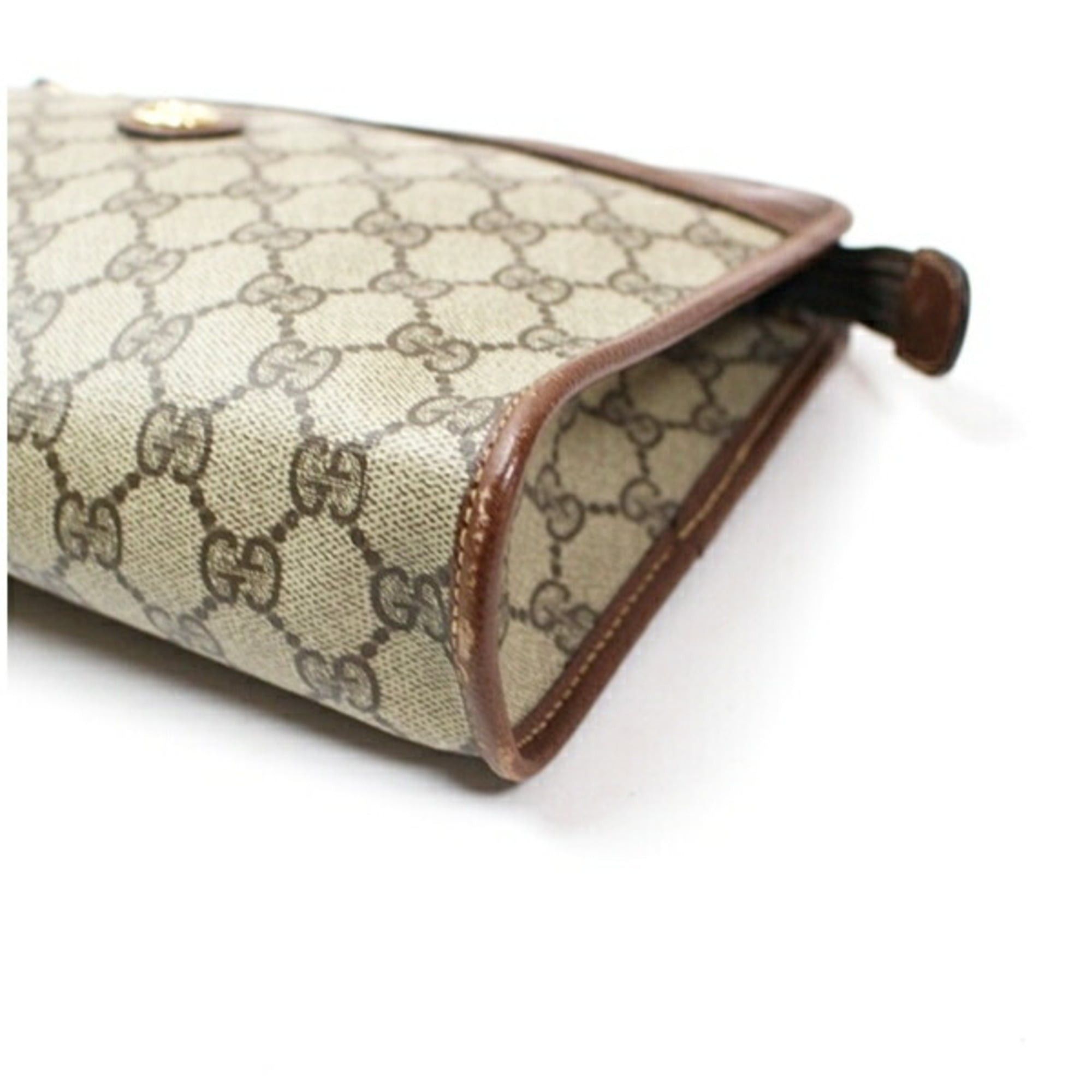 Gucci Gucci Old Second Bag Clutch GG Pattern PVC x Leather Beige Brown GUCCI Men's Size ONE SIZE - 6 Thumbnail