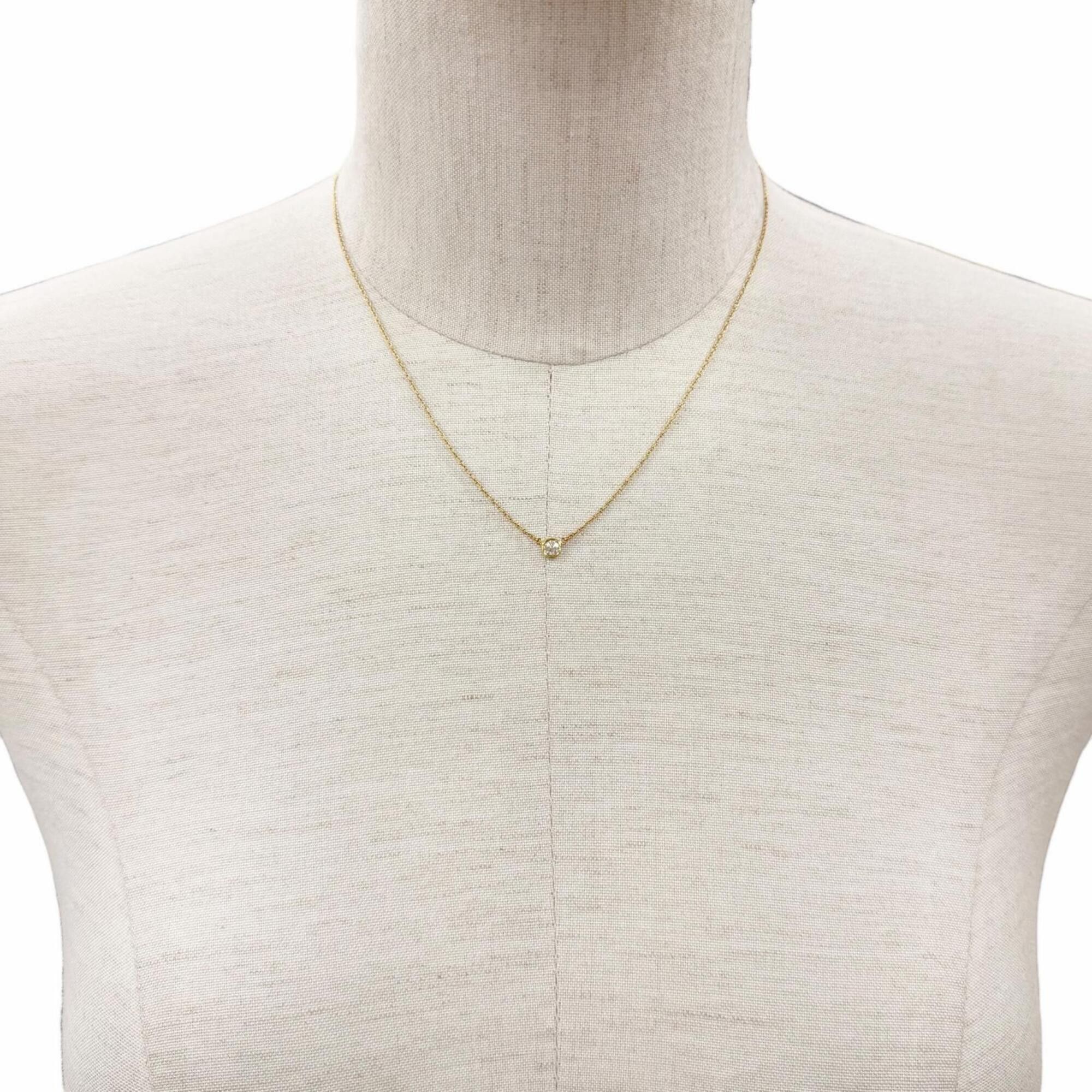 Tiffany & Co. TIFFANY&Co. Tiffany By the Yard 750 YG Necklace with 1 Diamond (approx. 0.12ct), Frame Diameter approx. 4.45mm, Purchased January 2009, Yellow Gold, Weight 1.9g, Women's, Comes Box and Dust Bag. Size ONE SIZE - 3 Thumbnail